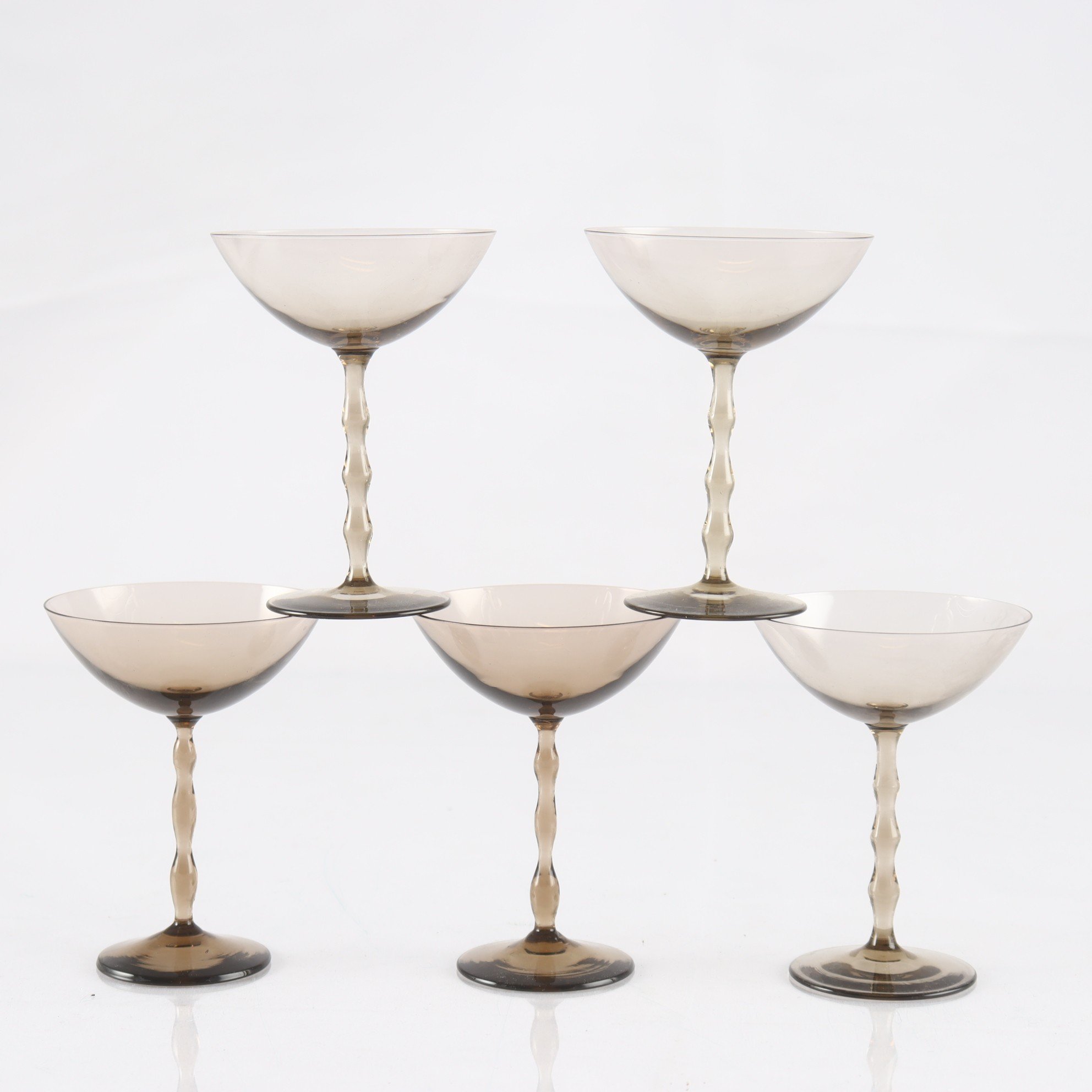 Likörglas, Stork, Simon Gate, Orrefors, 1920-tal, 5 st. Samfraktas ej.
