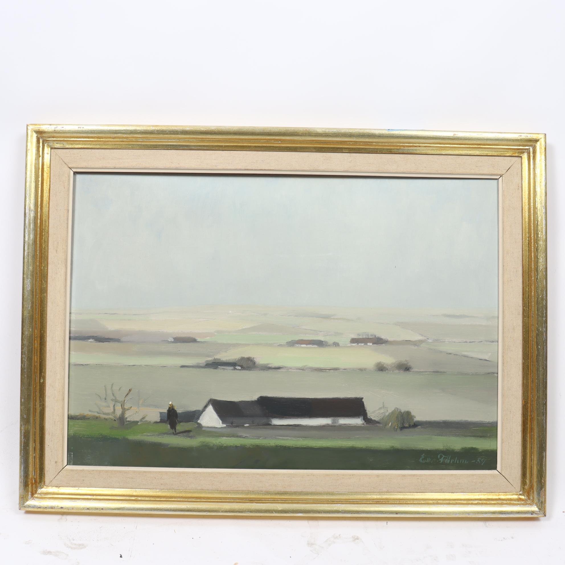 Olja på pannå, Evert Färhm, (1901-1971), signerad, 1959. Endast avhämtning.