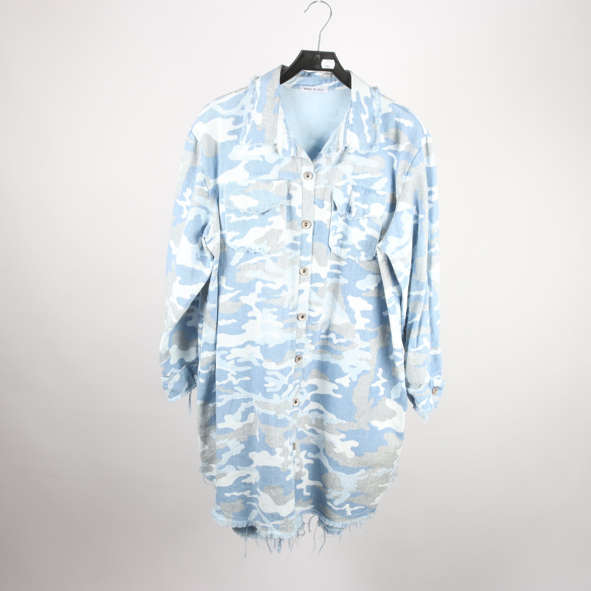 Jeansklänning, Made In Italy, blå, mönstrad, stl ca. M/L