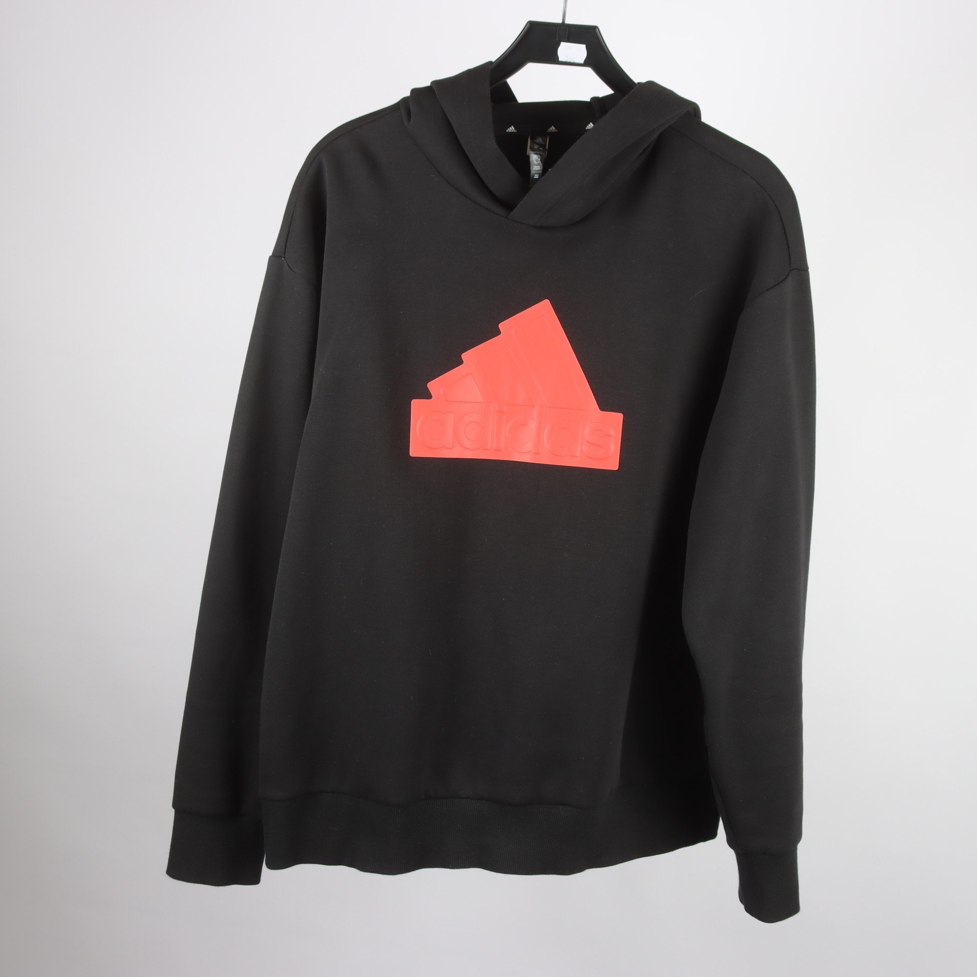 Hoodie, Adidas, svart, röd, stl. L.