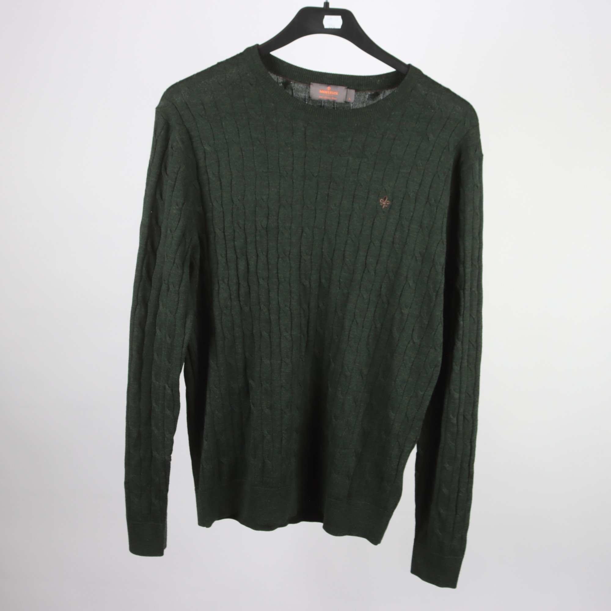 Tröja, Morris, grön, 100% merino ull, stl. L.