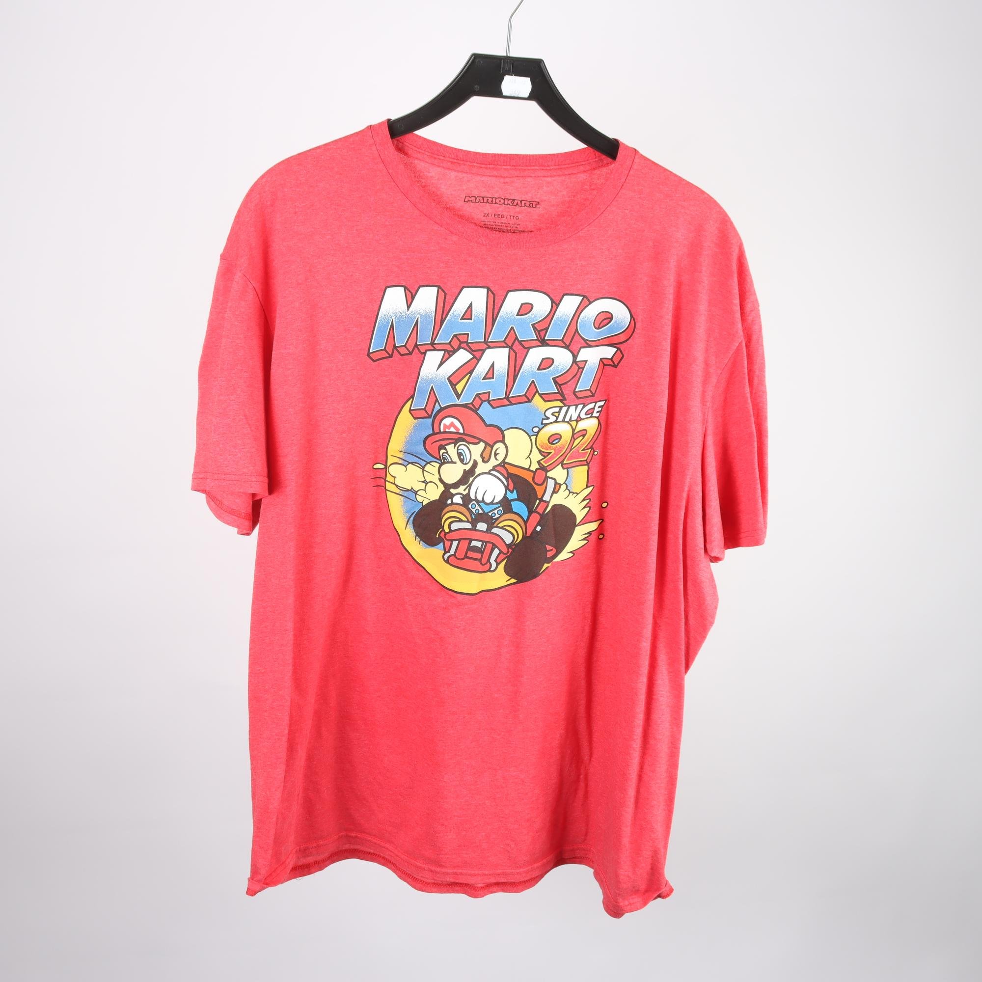 T-shirt, Mariokart, röd, mönstrad, stl. 2XL.
