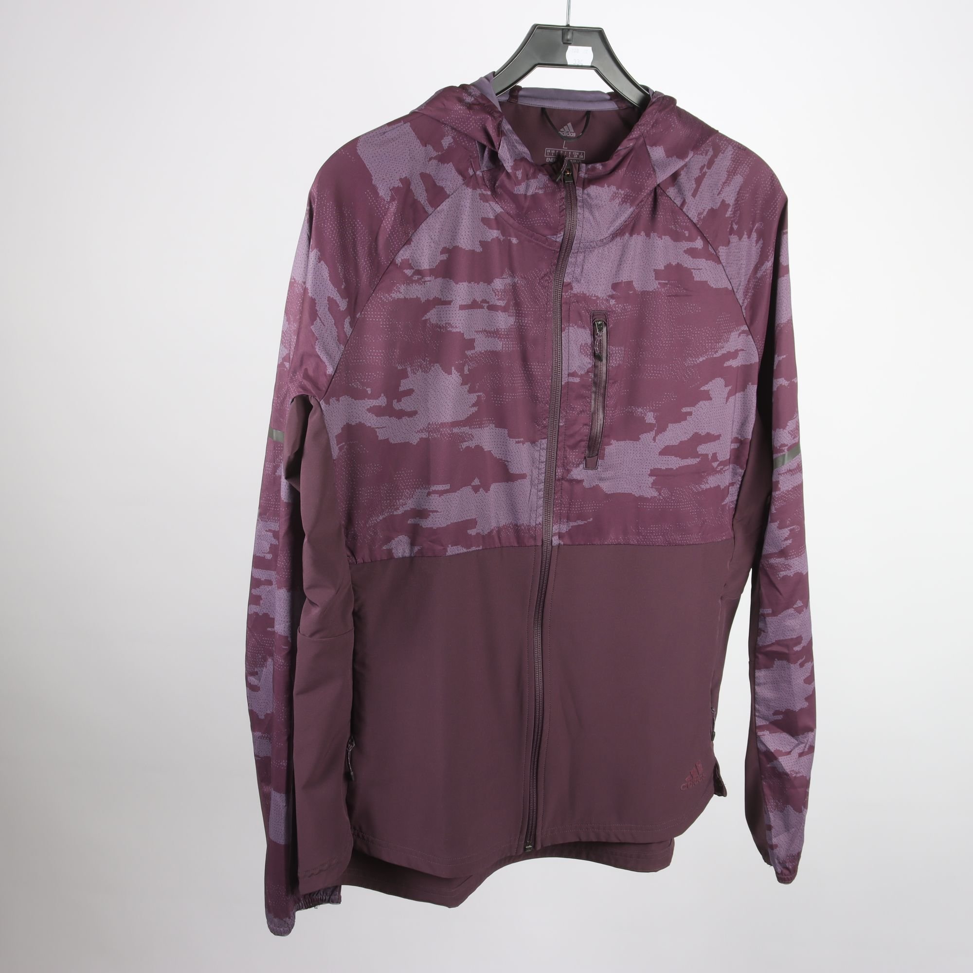 Träningsjacka, Adidas, vinröd, stl. L.