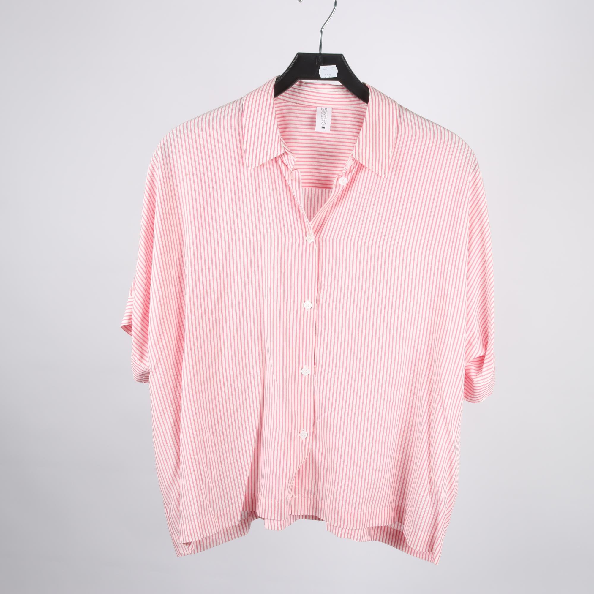 Blus, Carin Wester, randig, vit, rosa, stl. 38.