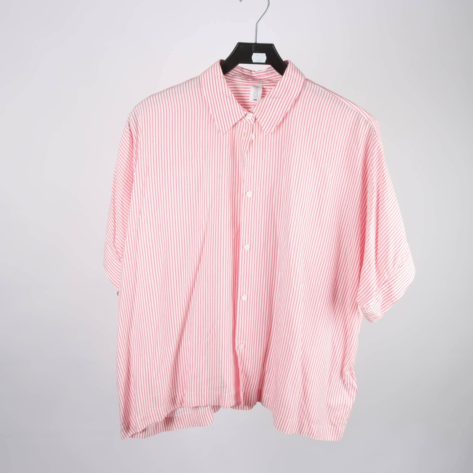 Blus, Carin Wester, randig, vit, rosa, stl. 40.