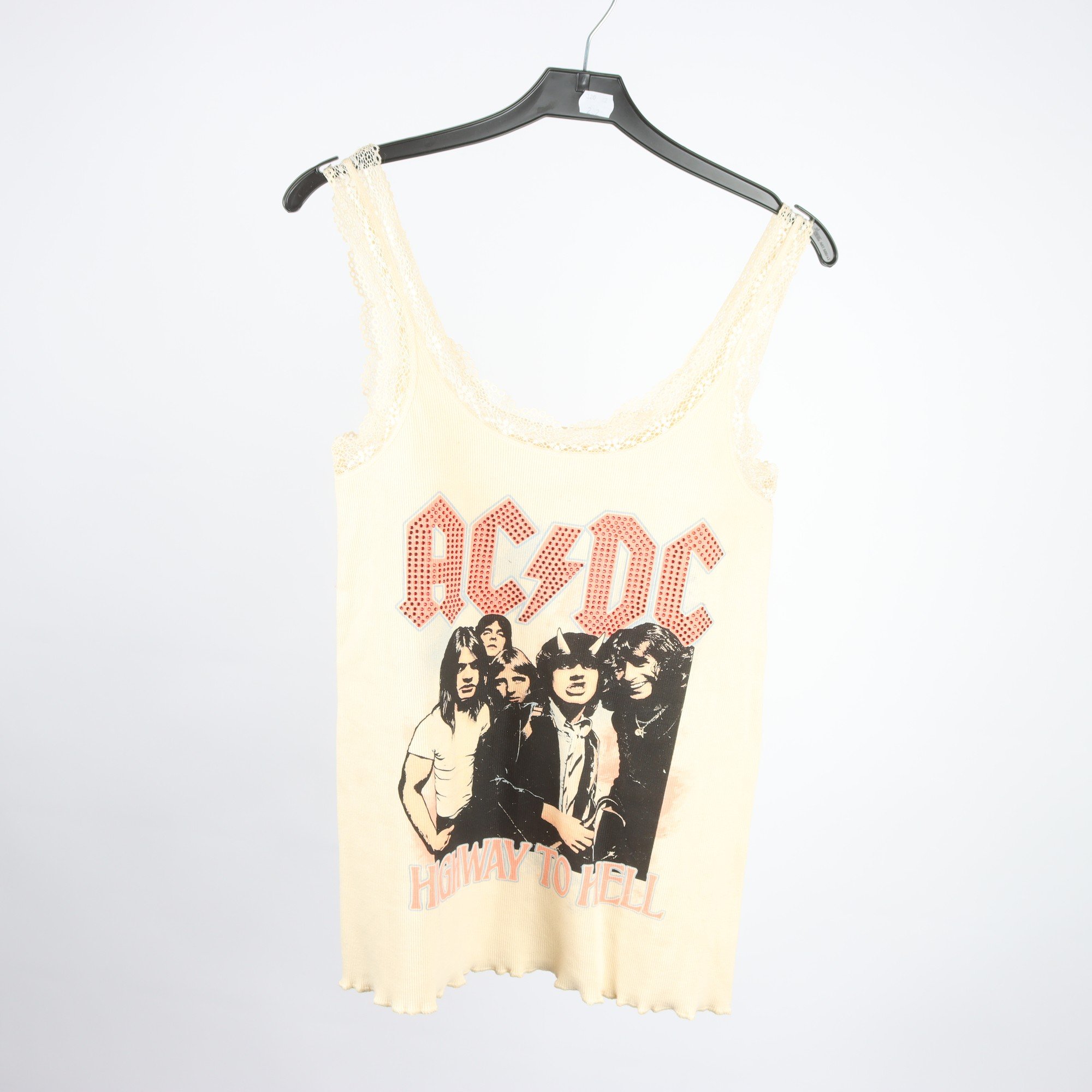 Linne, AC/DC, mönstrad, beige, stl. L.