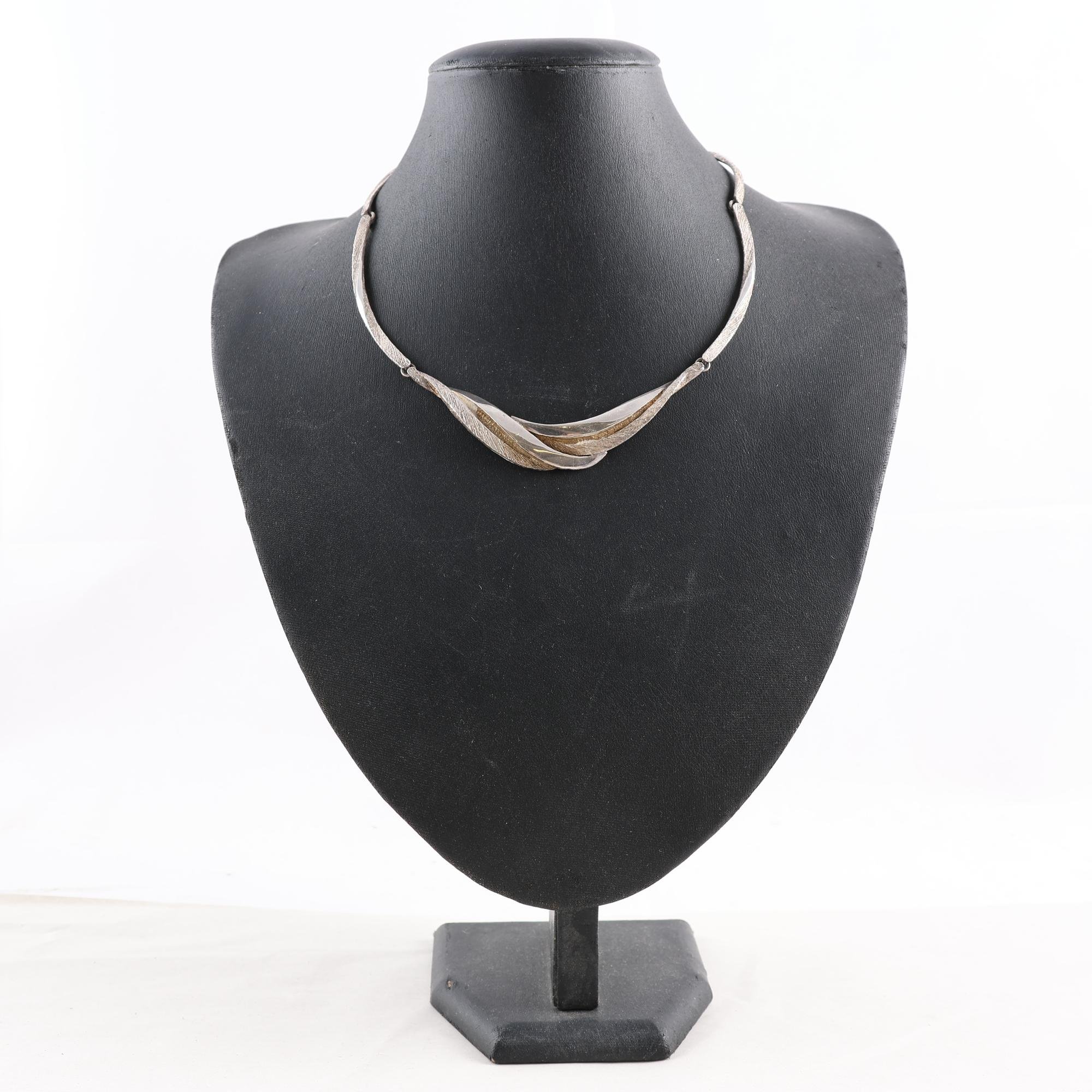 Collier, silver, med integrerat hänge, vintage, vikt: 21g