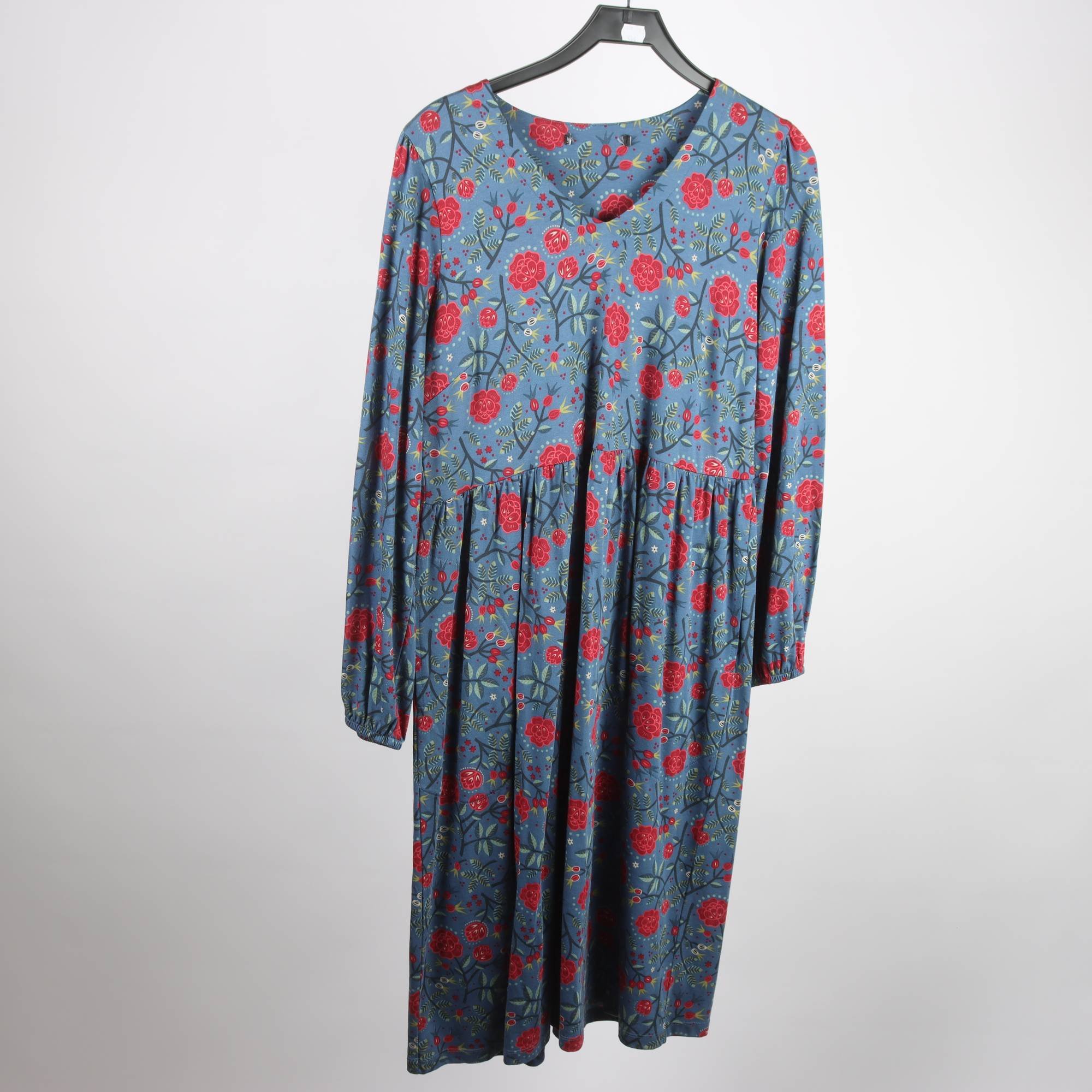 Klänning, Gudrun Sjödén, blommig, lila, röd, stl. ca. M.