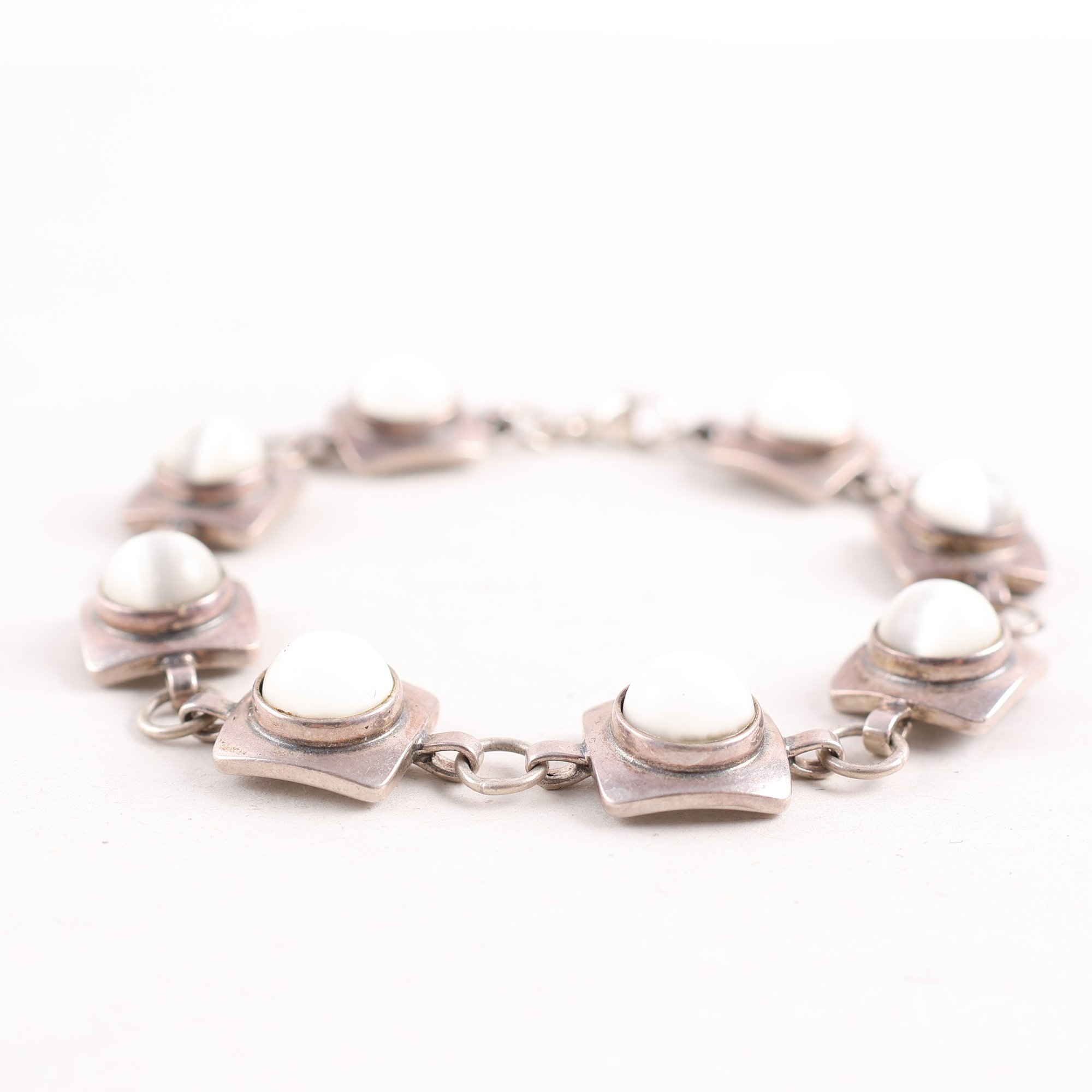 Armband, vintage, silver, stenar, brv: 17.3g