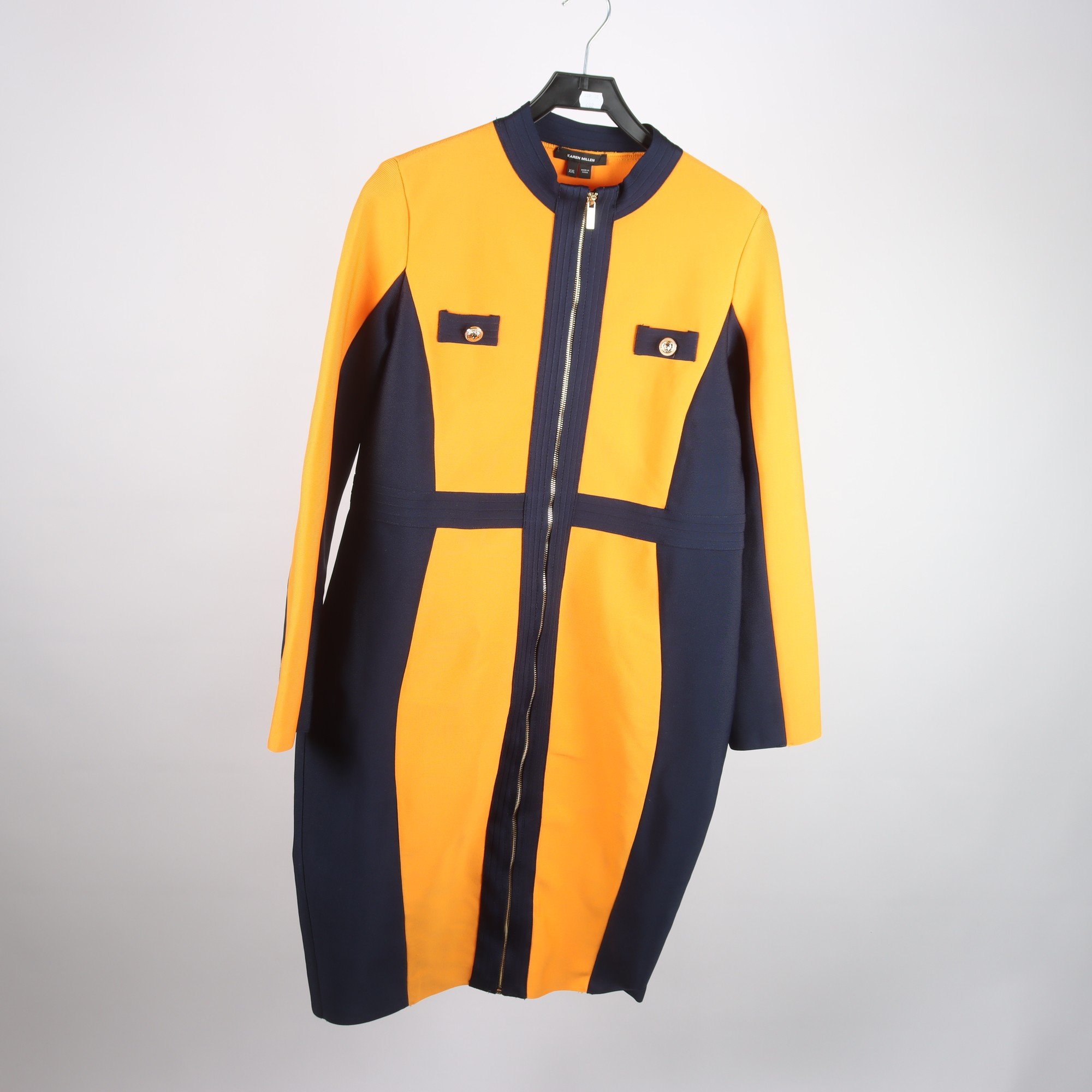 Klänning, Karen Millen, orange, blå, stl. XXL.