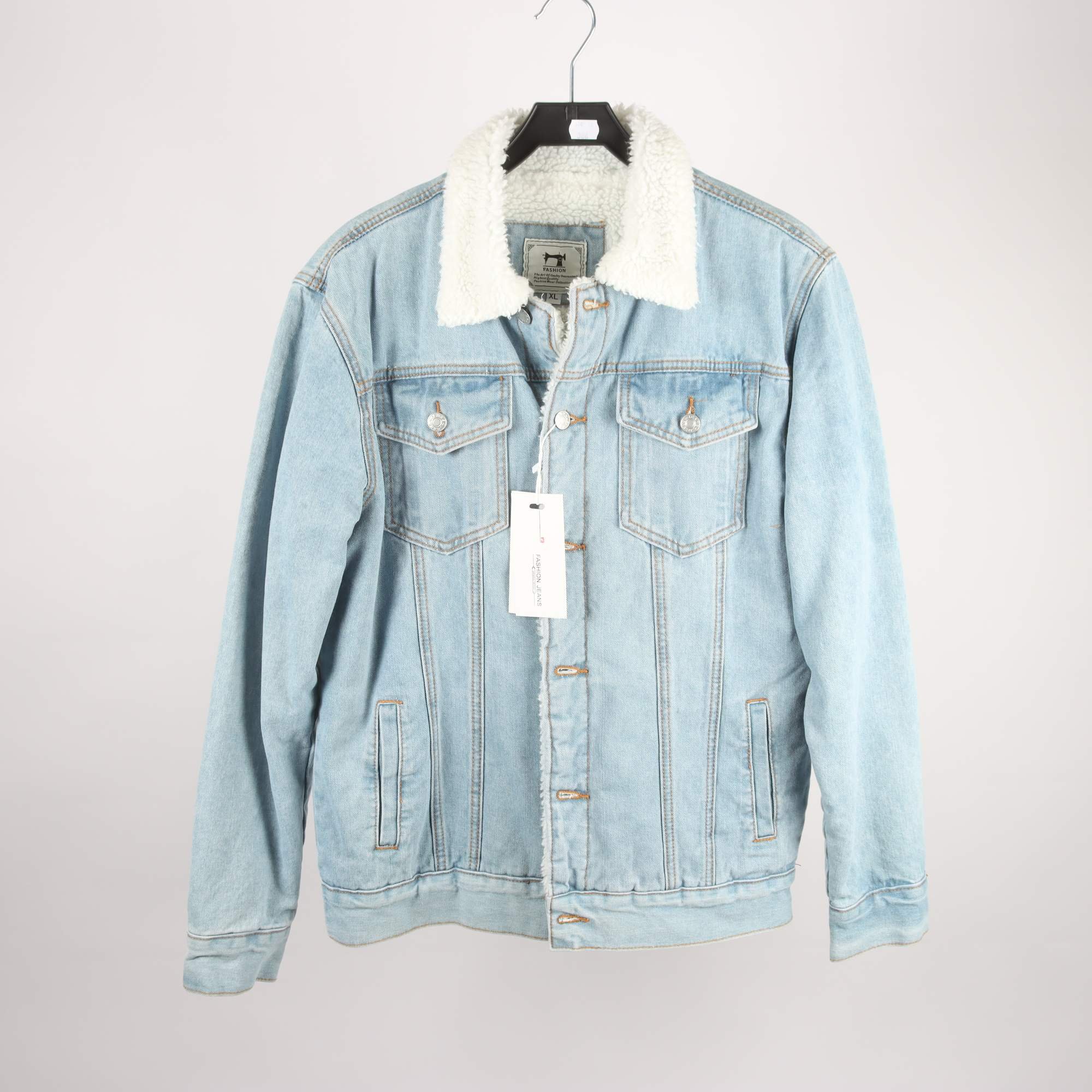 Fodrad jeansjacka, Fashion, blå, stl. XL.