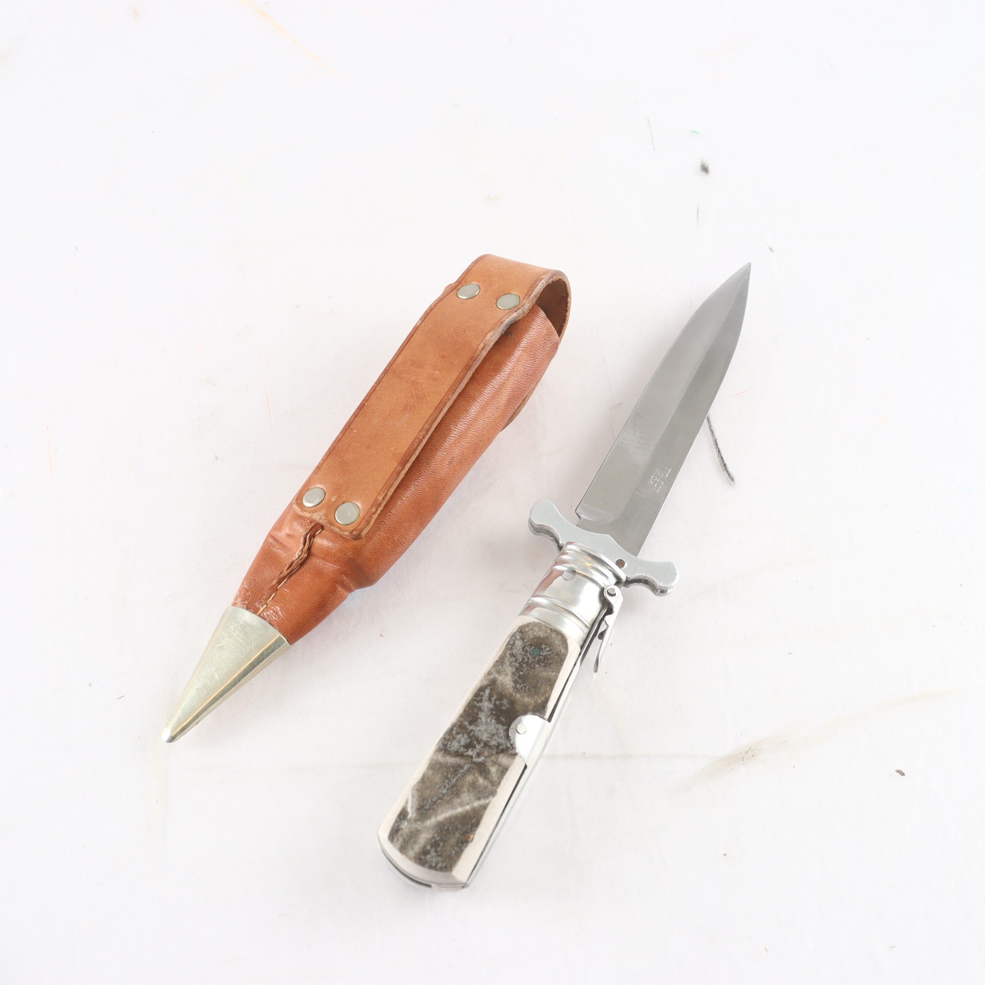 Fällkniv, Inox-toled, med fodral.
