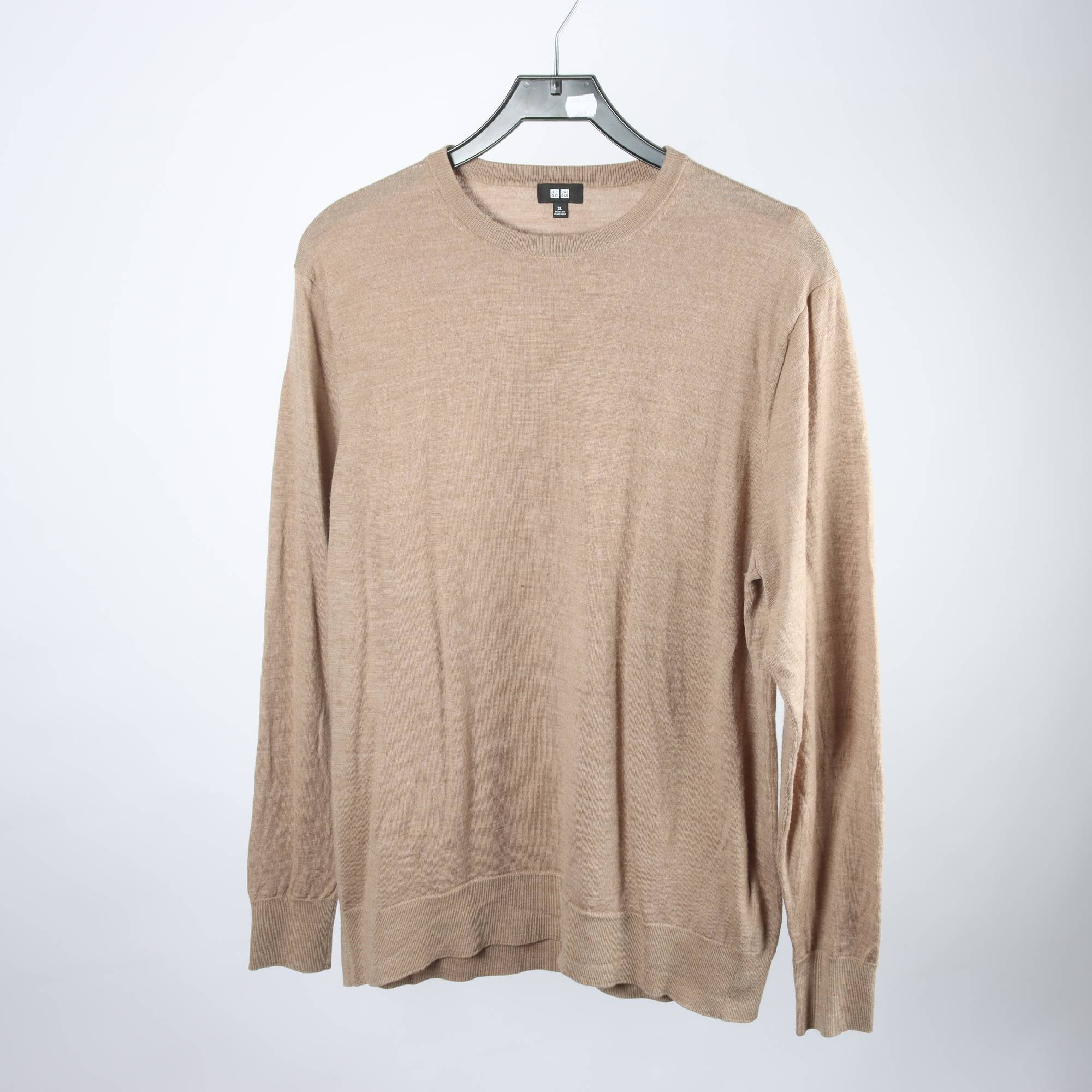 Tröja, Uniqlo, brun, 100% ull, stl. XL.
