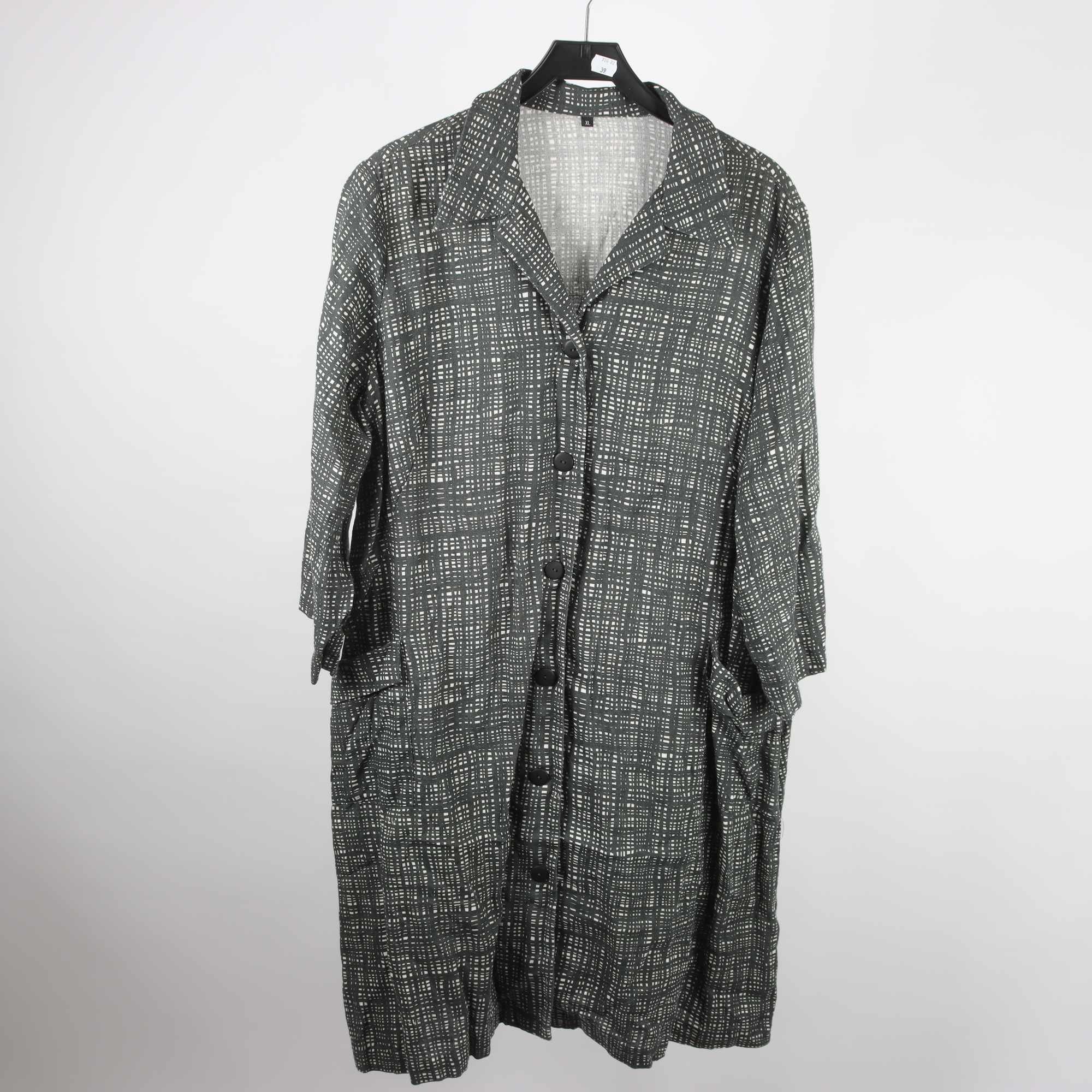 Klänning, Rino Design Sthlm, grå, vit, 100% linne, stl. XL