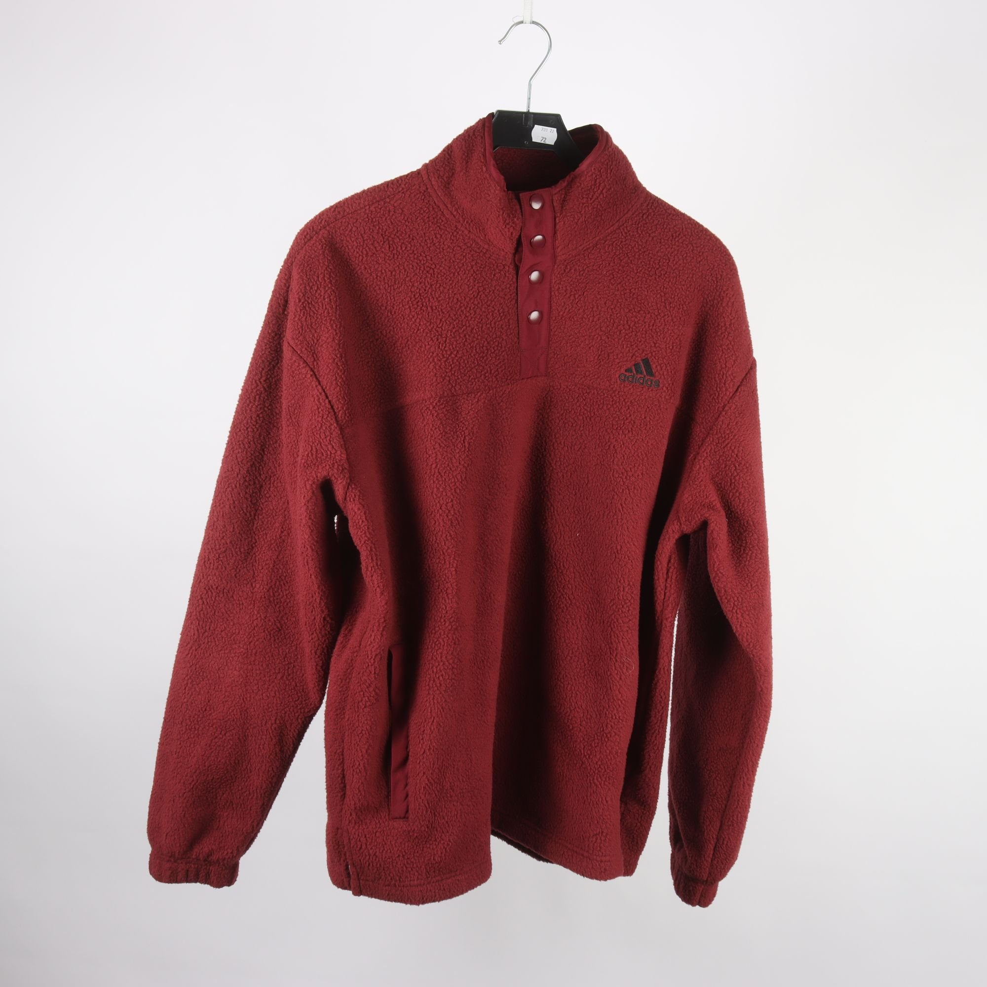 Fleecetröja, Adidas, vinröd, stl. L
