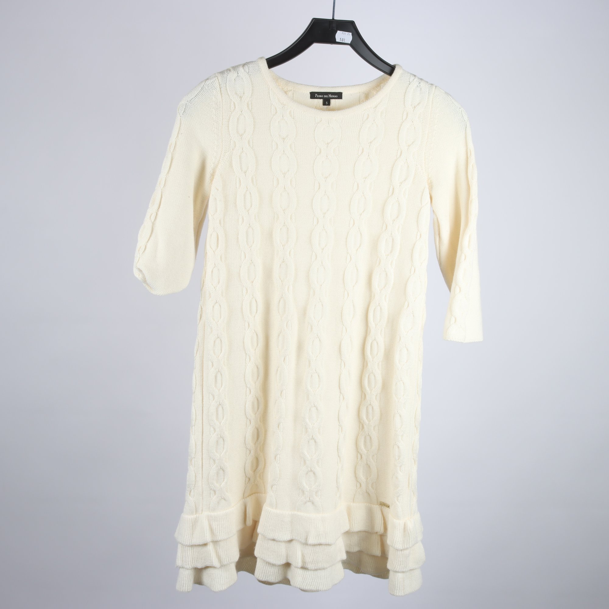 Stickad klänning, Pedro Del Hierro, offwhite, stl. S