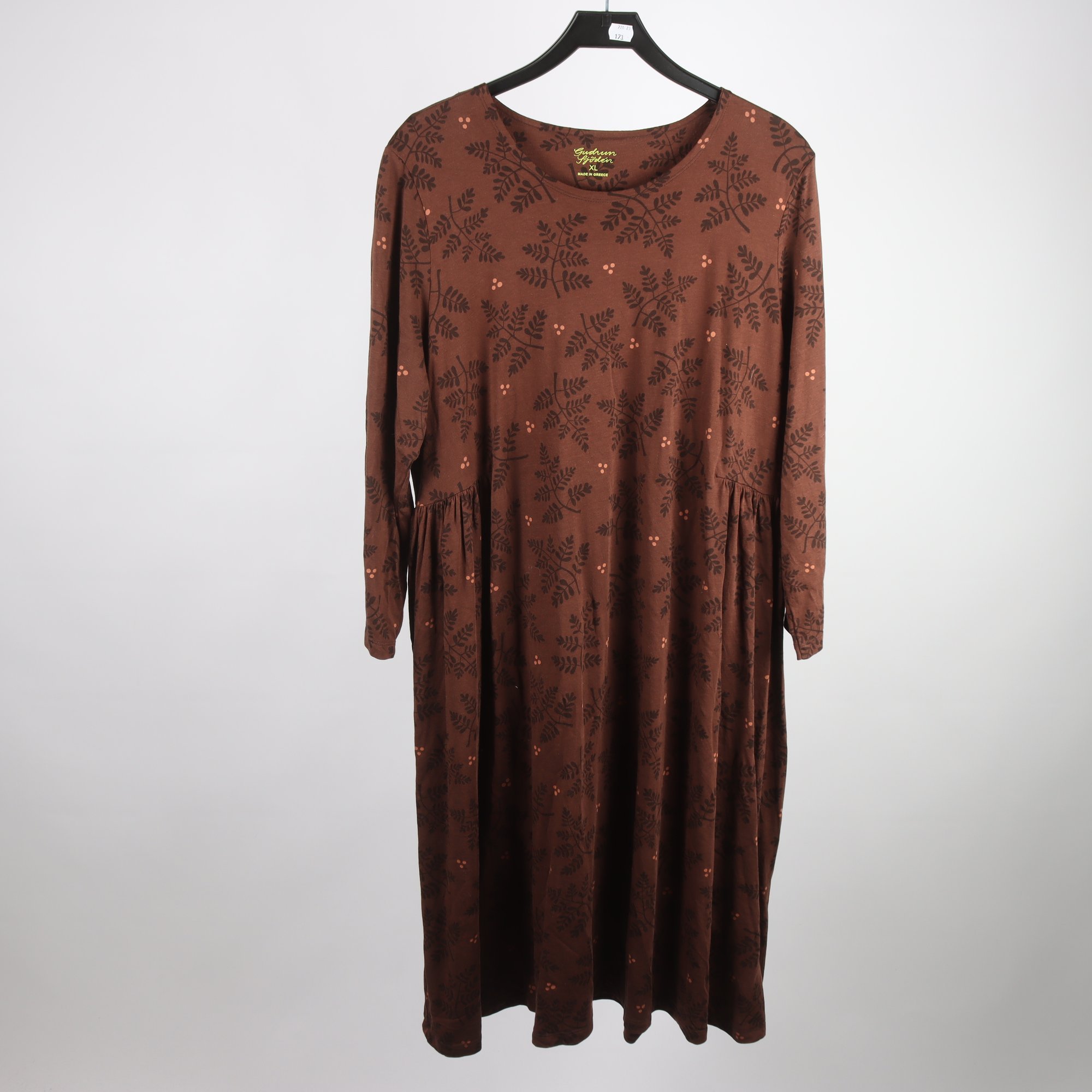 Klänning, Gudrun Sjödén, brun, mönstrad, stl. XL