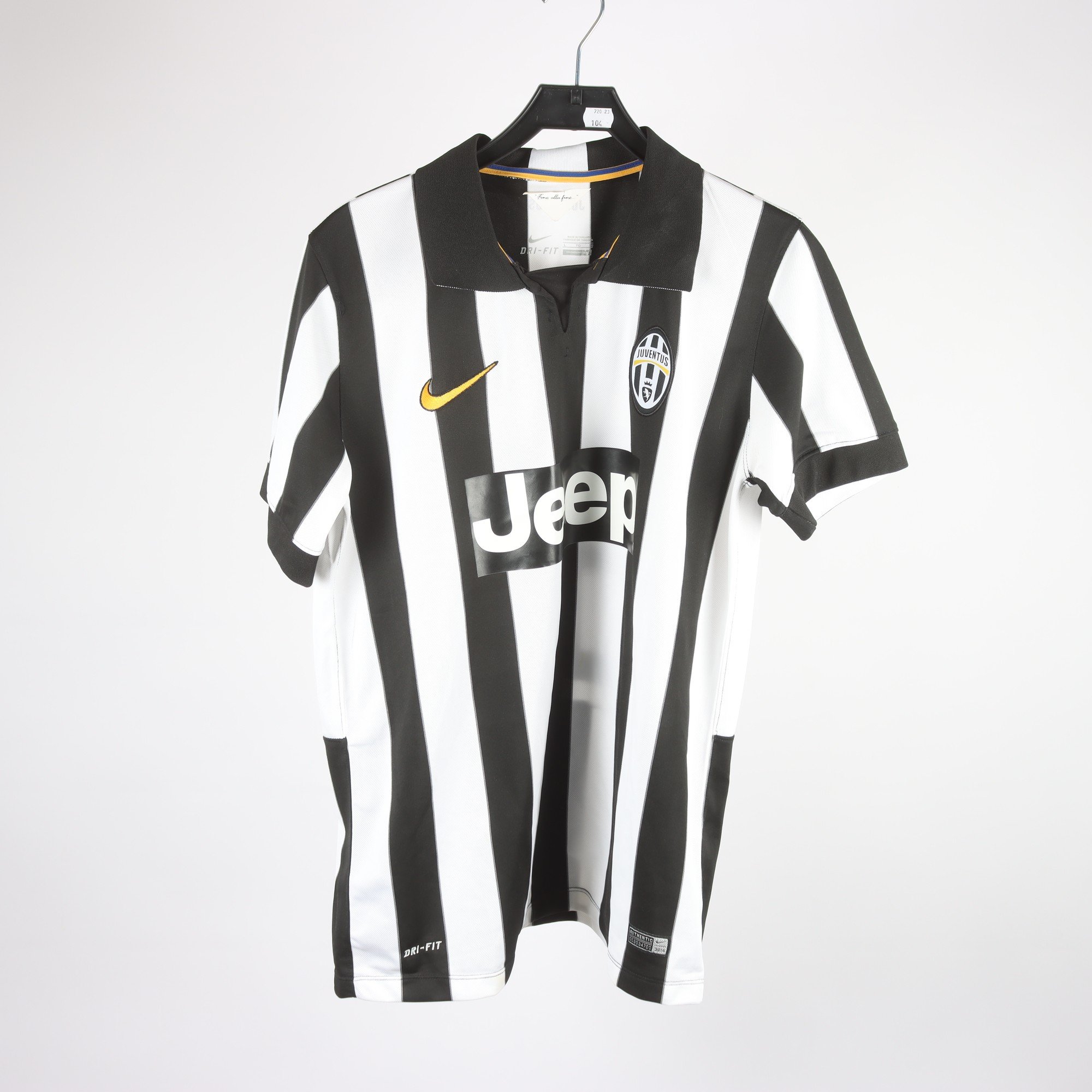 Fotbollströja, Nike, Juventus, Shwana 88, svart, vit, randig, stl. L