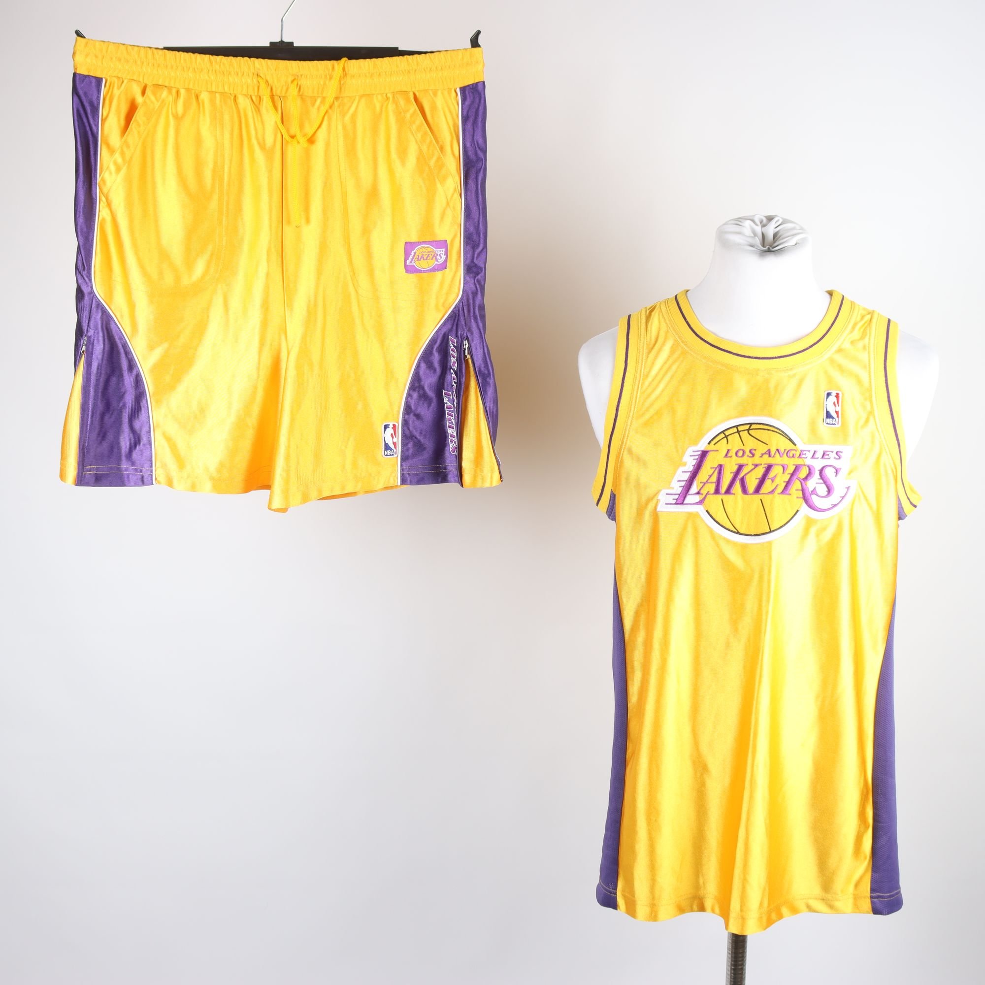 Basketlinne/shorts, Los Angeles Lakers, gul, lila, stl. S