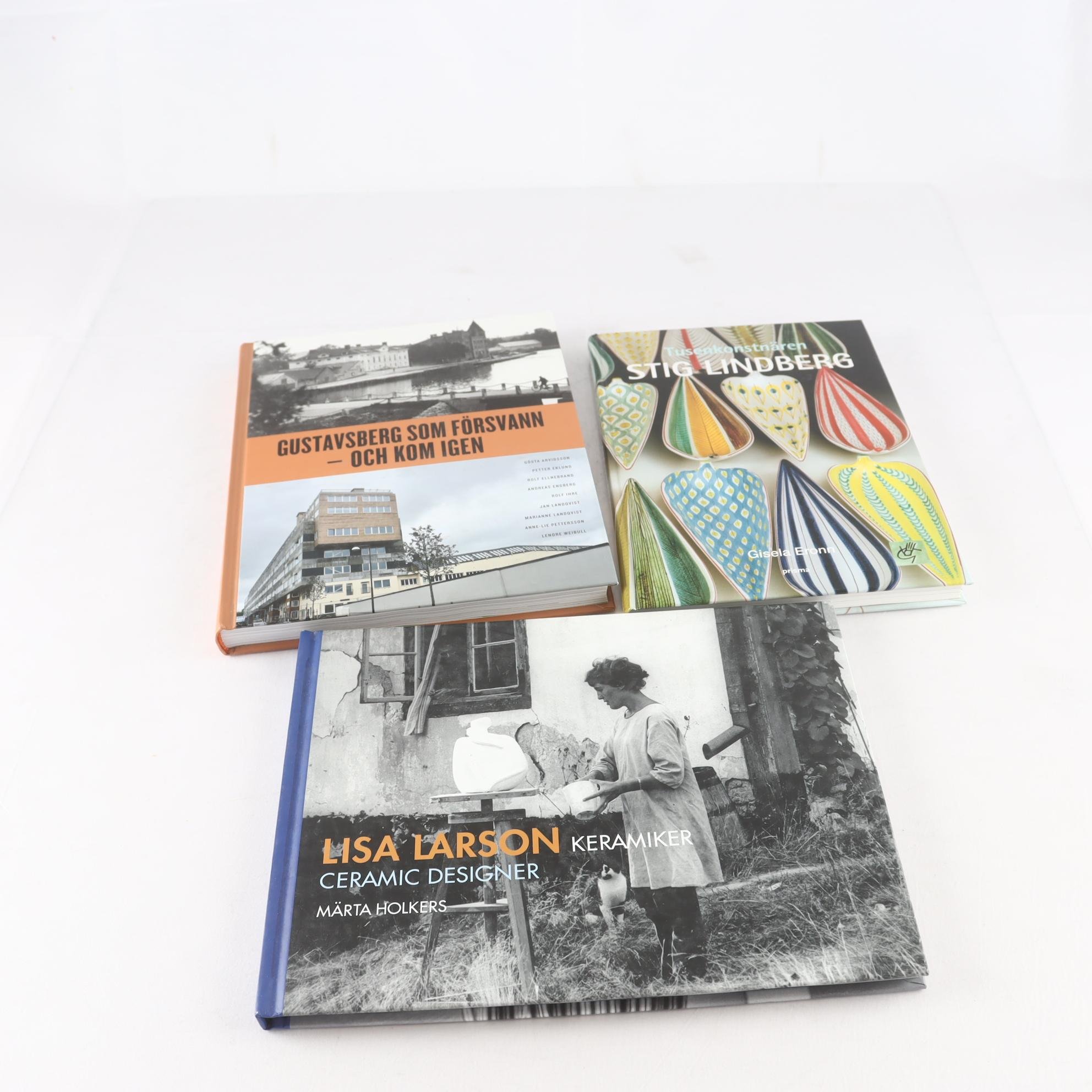Gustavsberg, Lisa Larsson, Stig Lindberg, bokpaket med 3 volymer