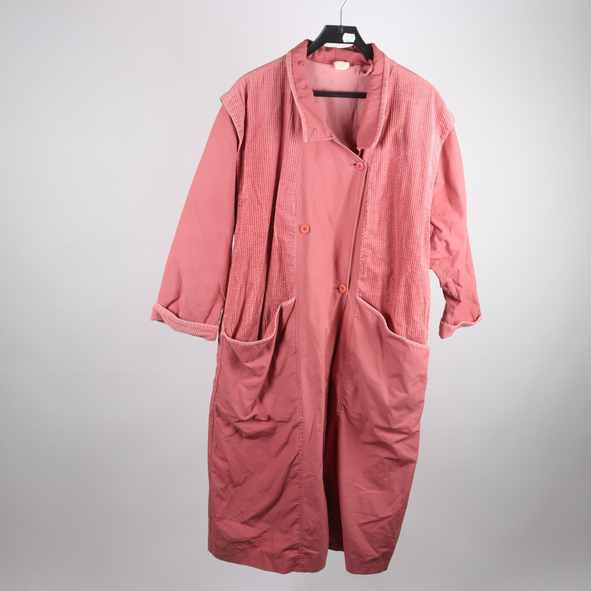 Fodrad kappa, Okänd, rosa, manchester, stl. 42/44.