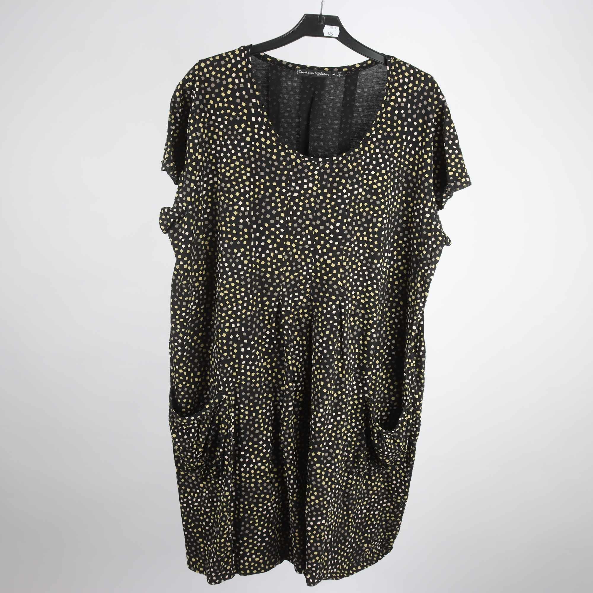 Tunika/klänning, Gudrun Sjödén, svart, mönstrad, stl. XL