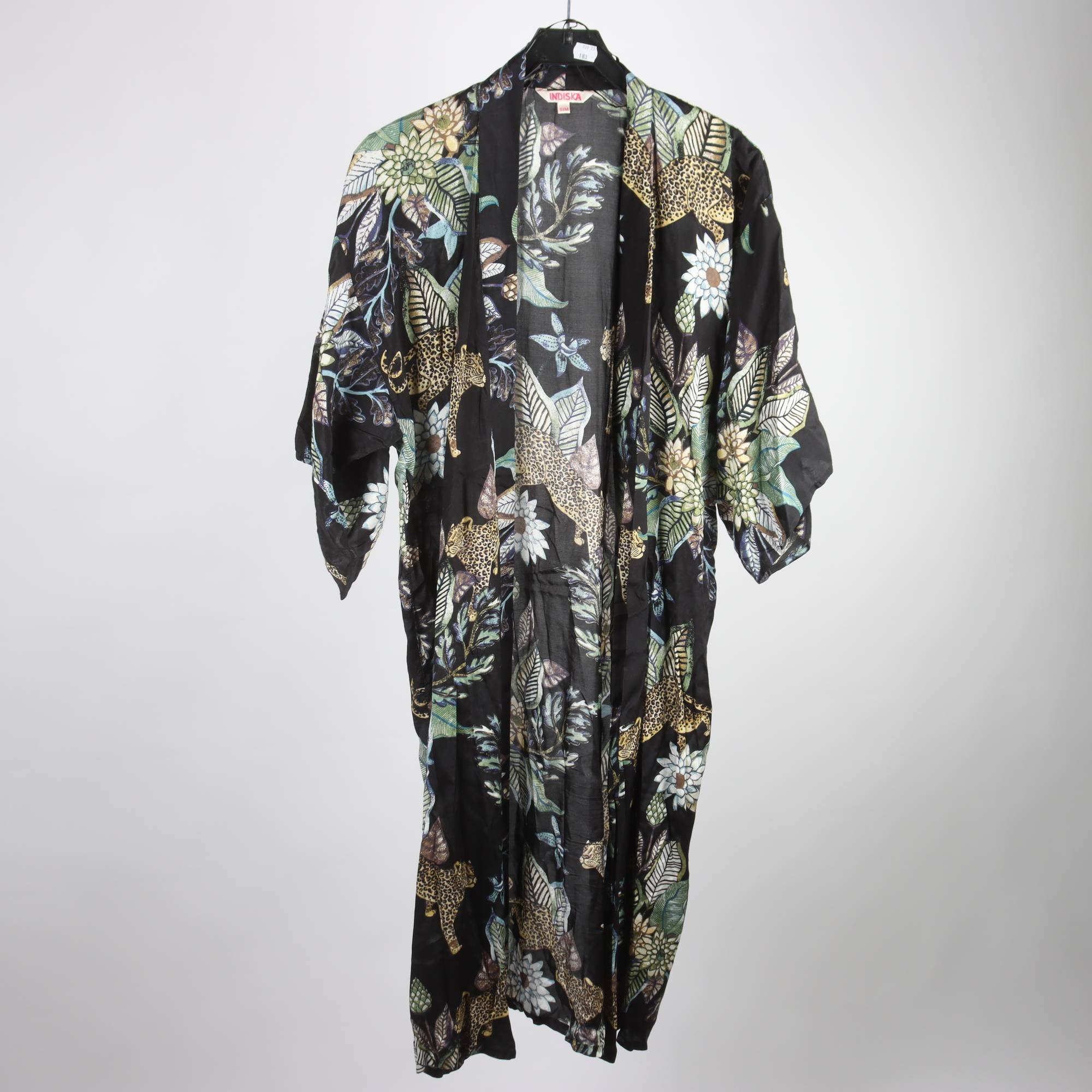 Kimono/kaftan, Indiska, svart, mönstrad, stl. S/M
