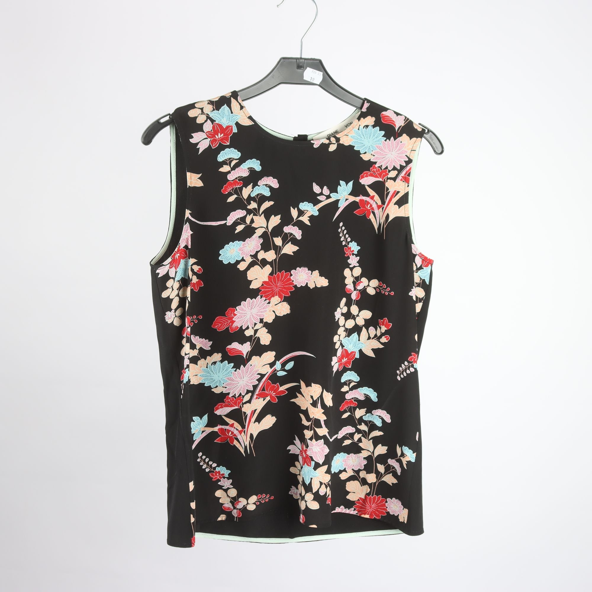 Linne, Diane Von Furstenberg, svart, mönstrad, 100% silke, stl. S