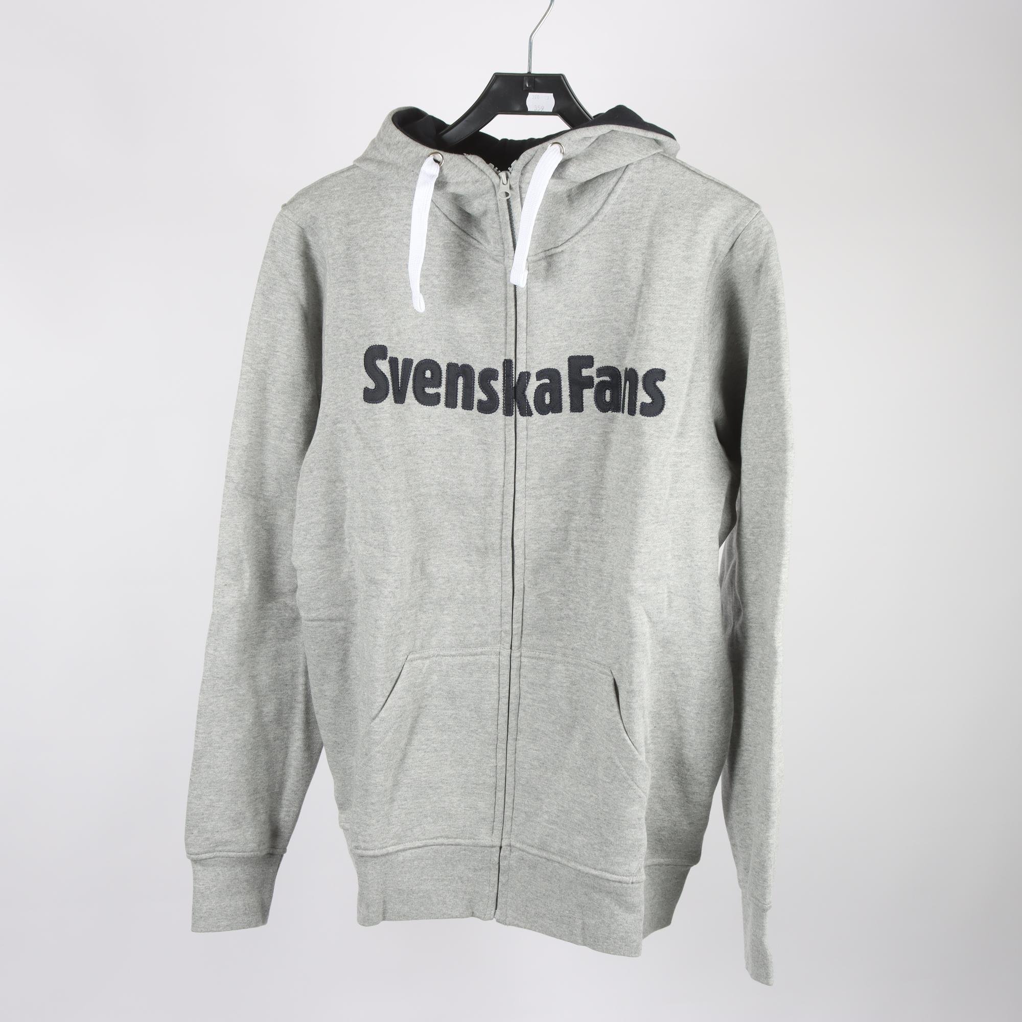 Hoodie, Svenska Fans, grå, stl. XL.