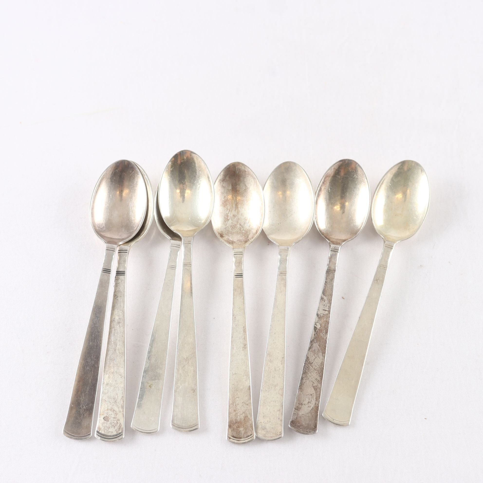 Teskedar, silver, kattfot, 8 st