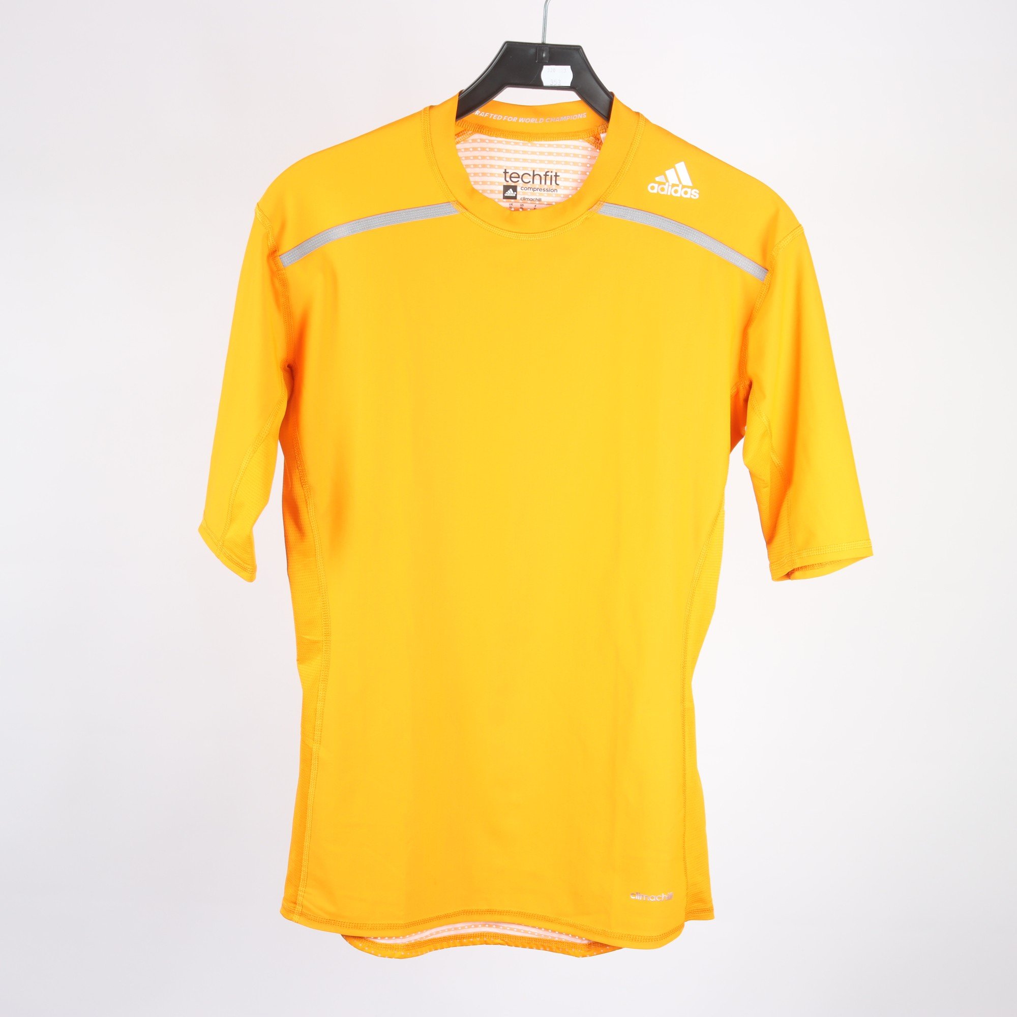 Sporttröja, Adidas, Techfit, compression, brandgul, stl. XL.