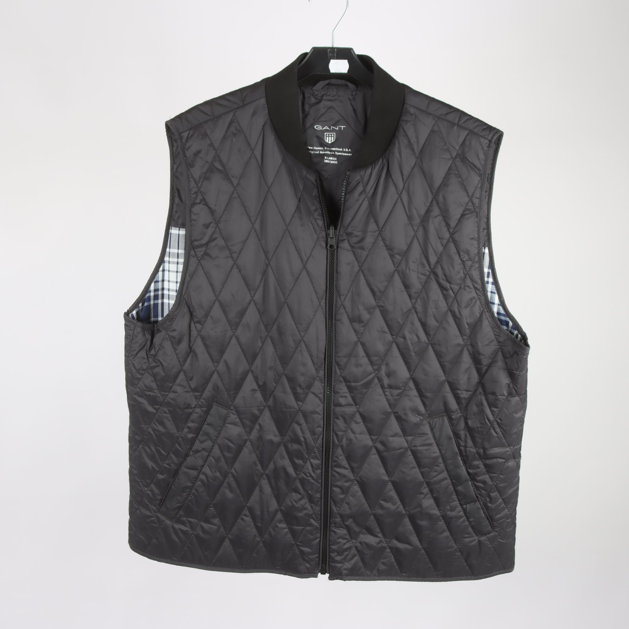 Väst, Gant, svart, quiltad, stl. XL.