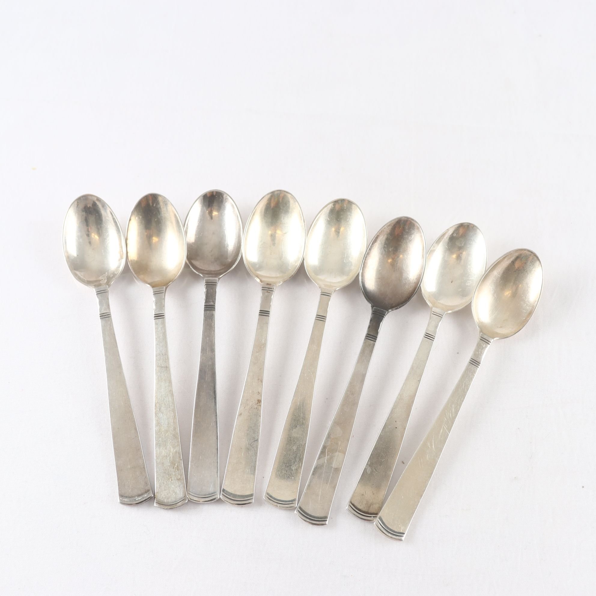 Teskedar, silver, kattfot, 8 st
