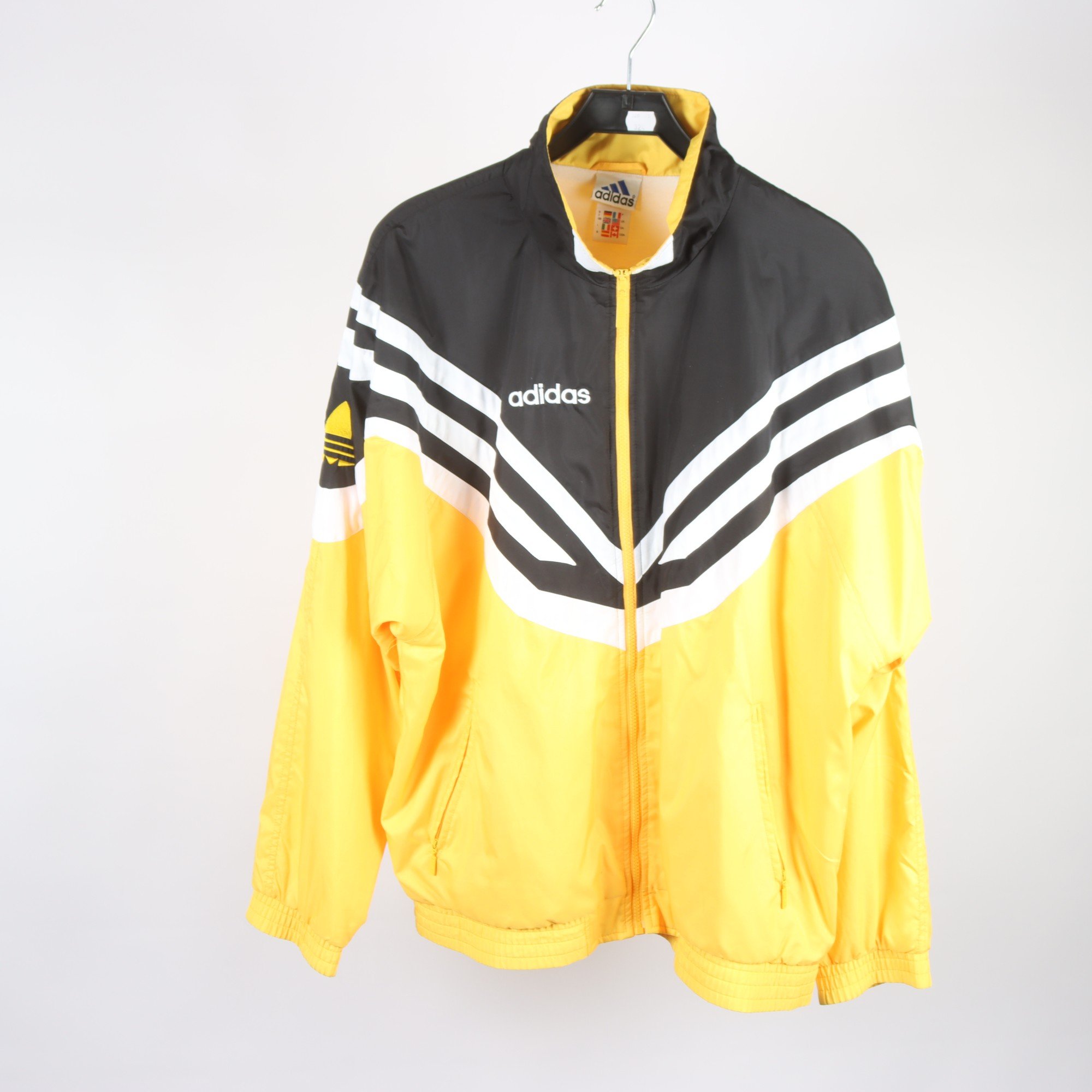 Träningsjacka, Adidas, svart, gul, stl. ca. L.