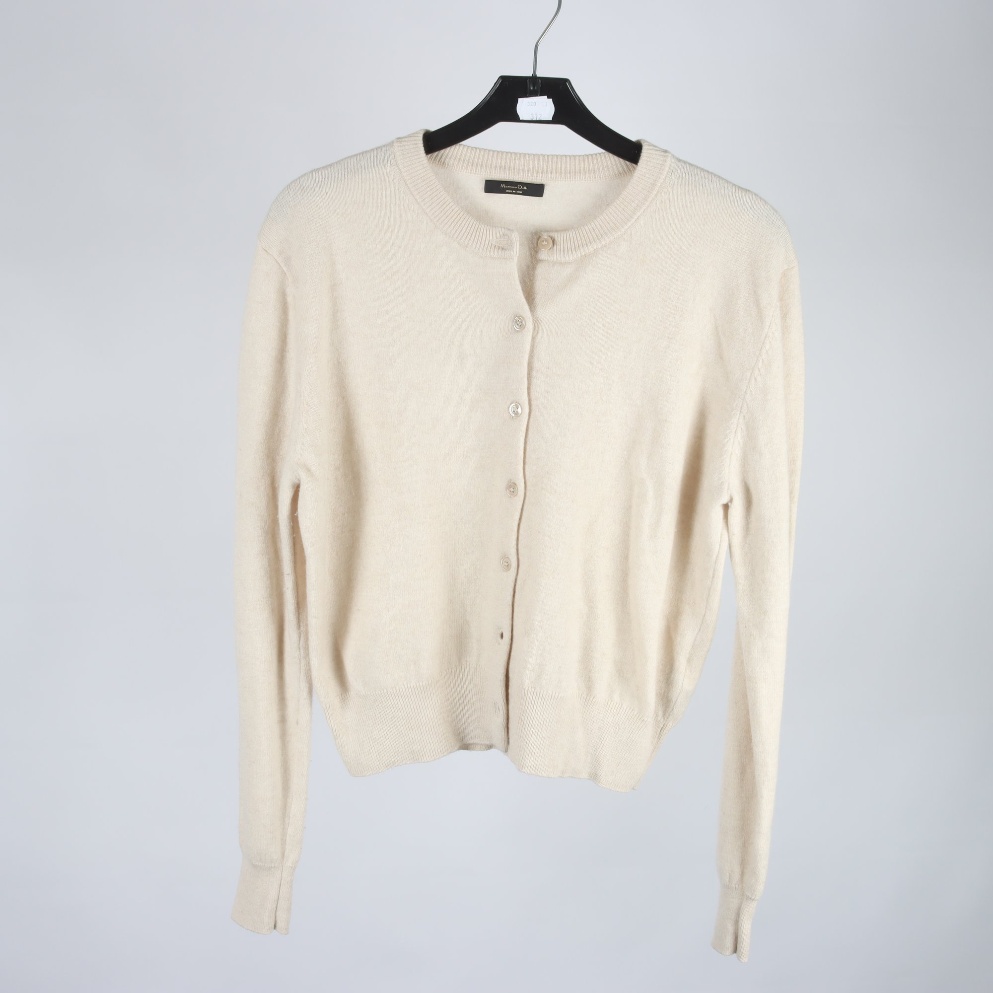 Kofta, Massimo Dutti, benvit, ull, cashmere, stl. S.