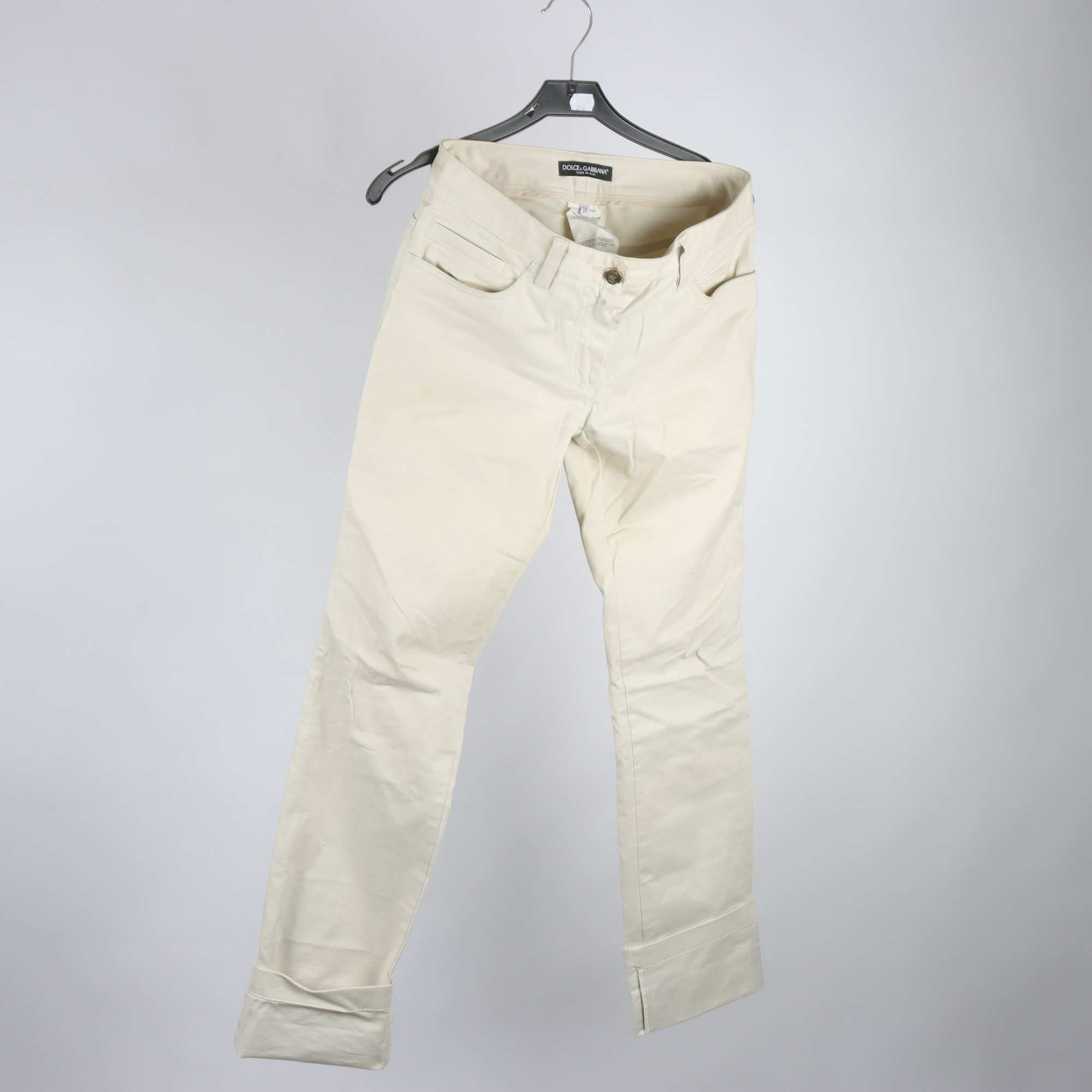 Byxor, Dolce & Gabbana, beige, stl. 38.