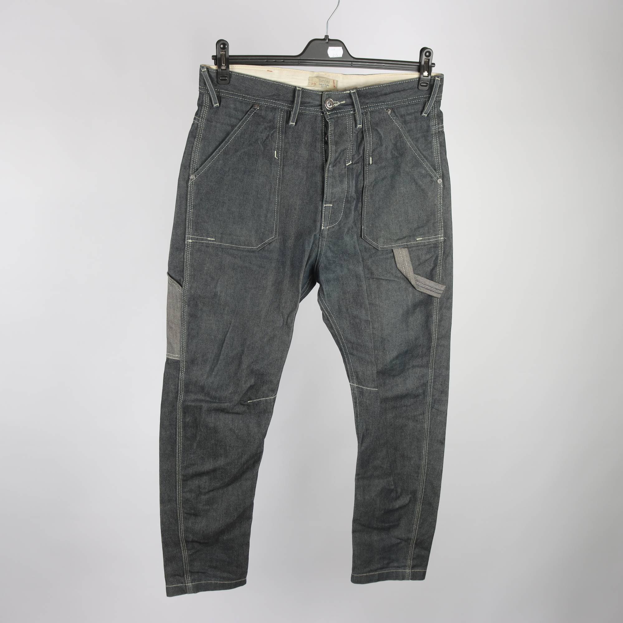 Byxor, Bershka, svart, jeans, stl. 40.