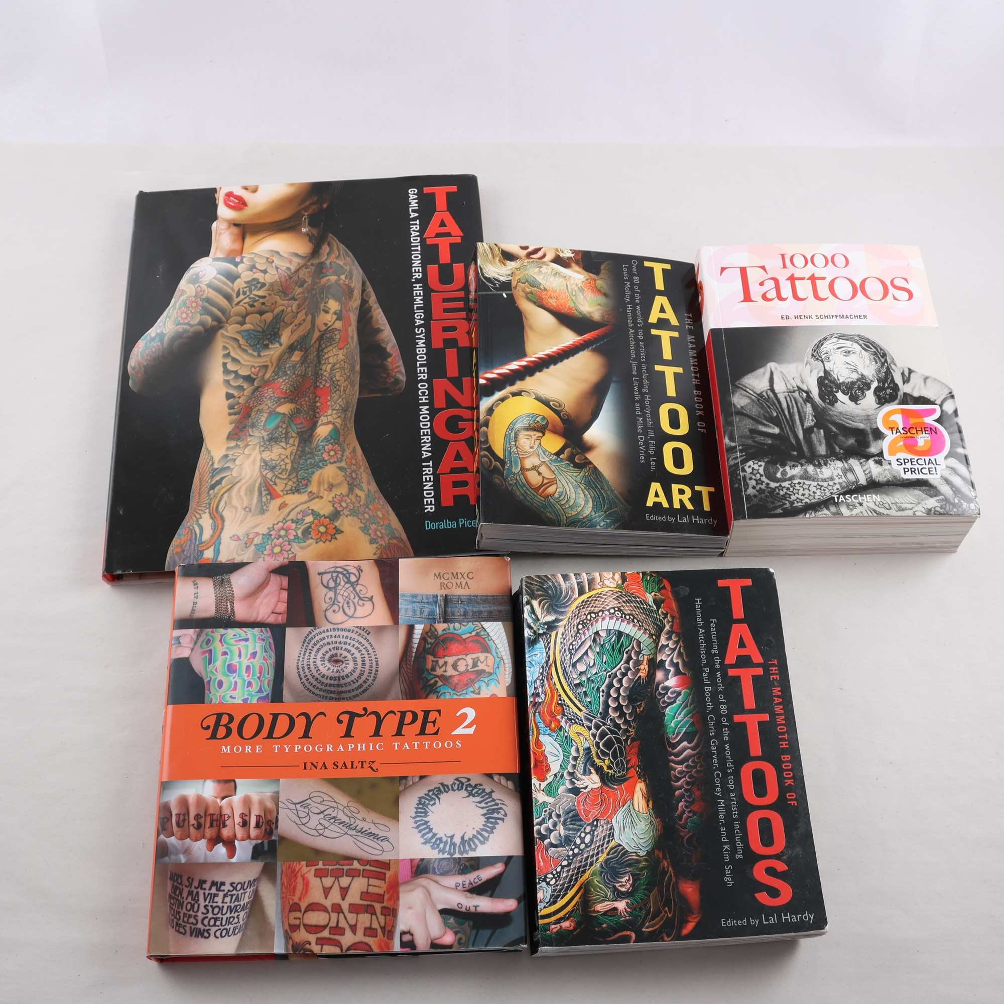 Bokpaket, Tatueringar, 5 st. Samfraktas ej