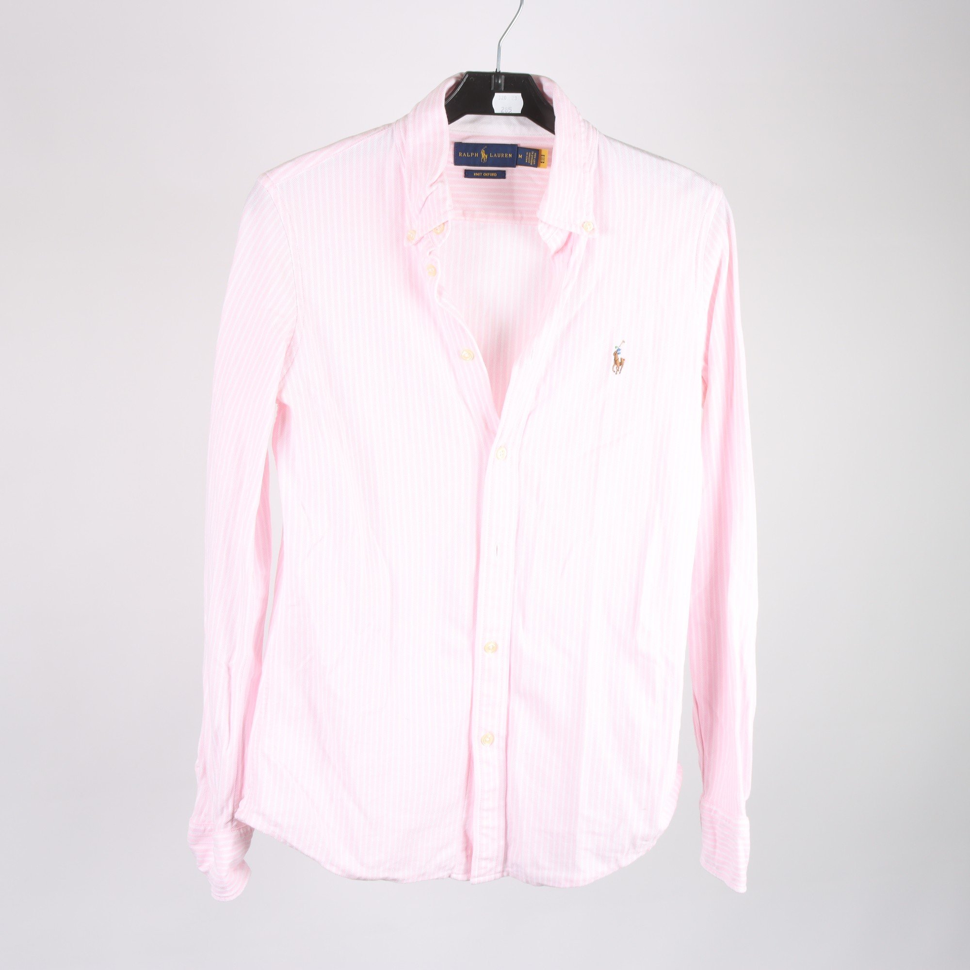 Tröja, Ralph Lauren, rosa, vit, randig, jersy, stl. M.