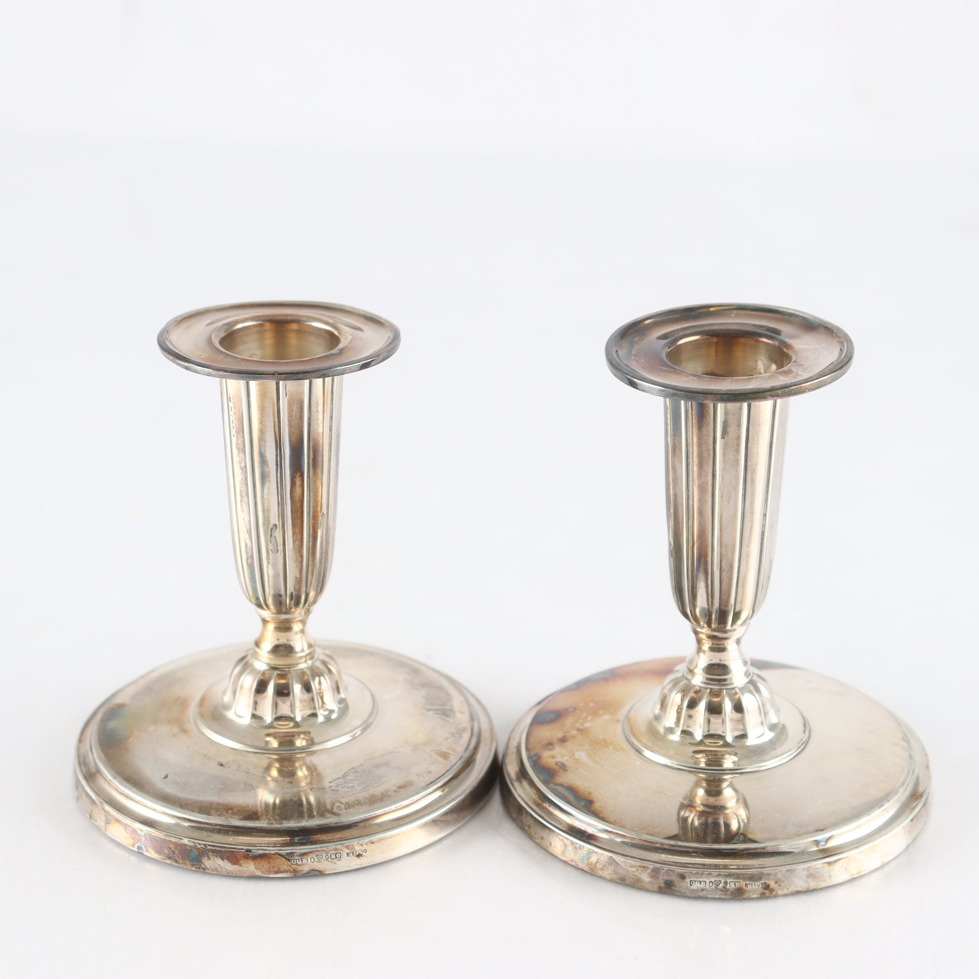 Paret silverljusstakar, sterling, 1960