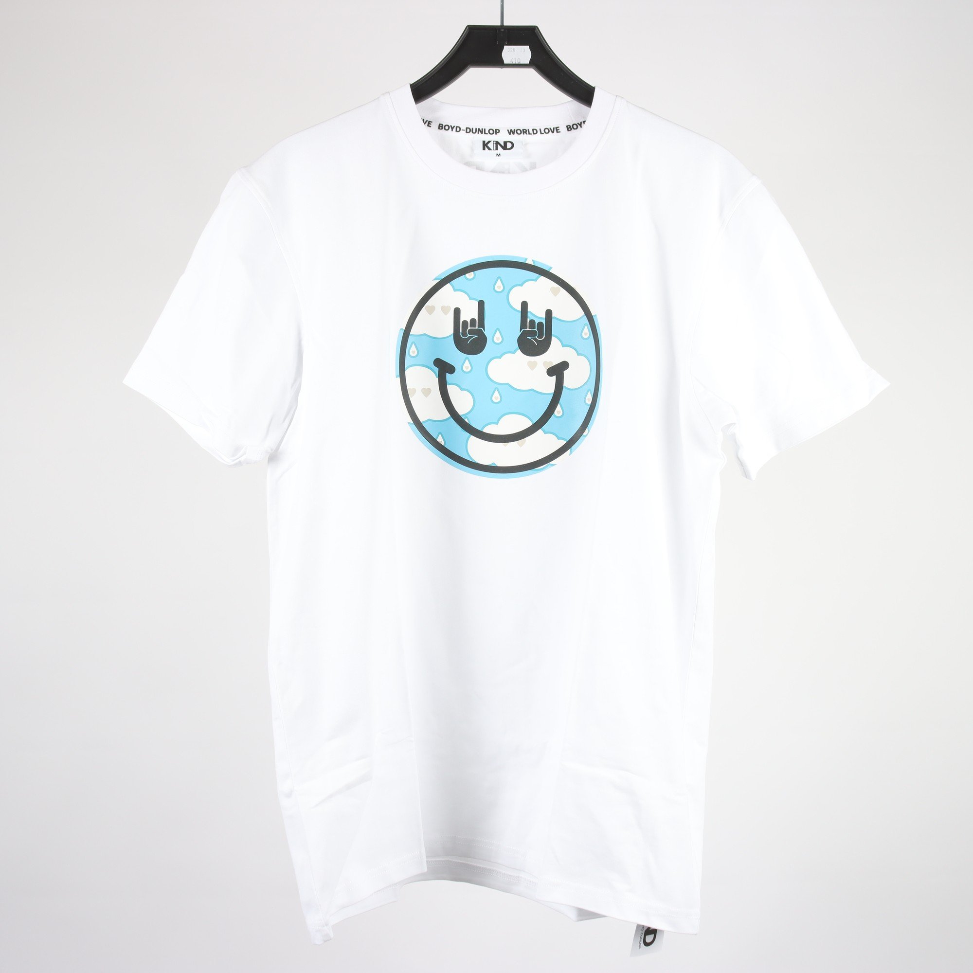 T-shirt, Boyd-Dunlop, Kind, vit, blå, stl. M.