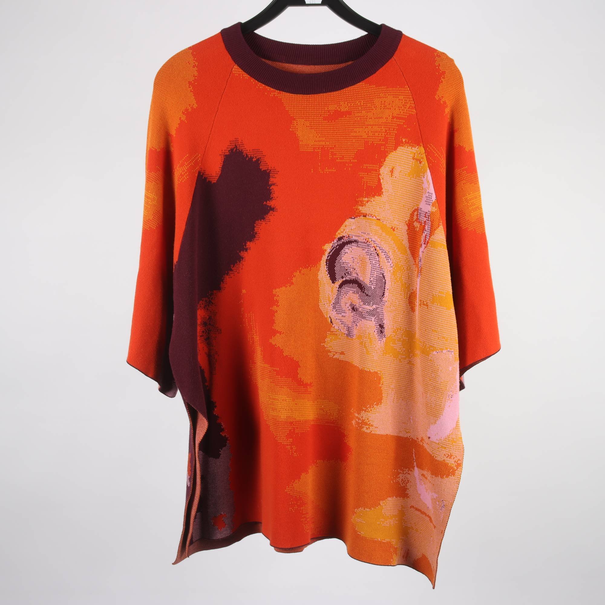 Tröja, Rodebjer, orange, vinröd, oversize, stl. S.