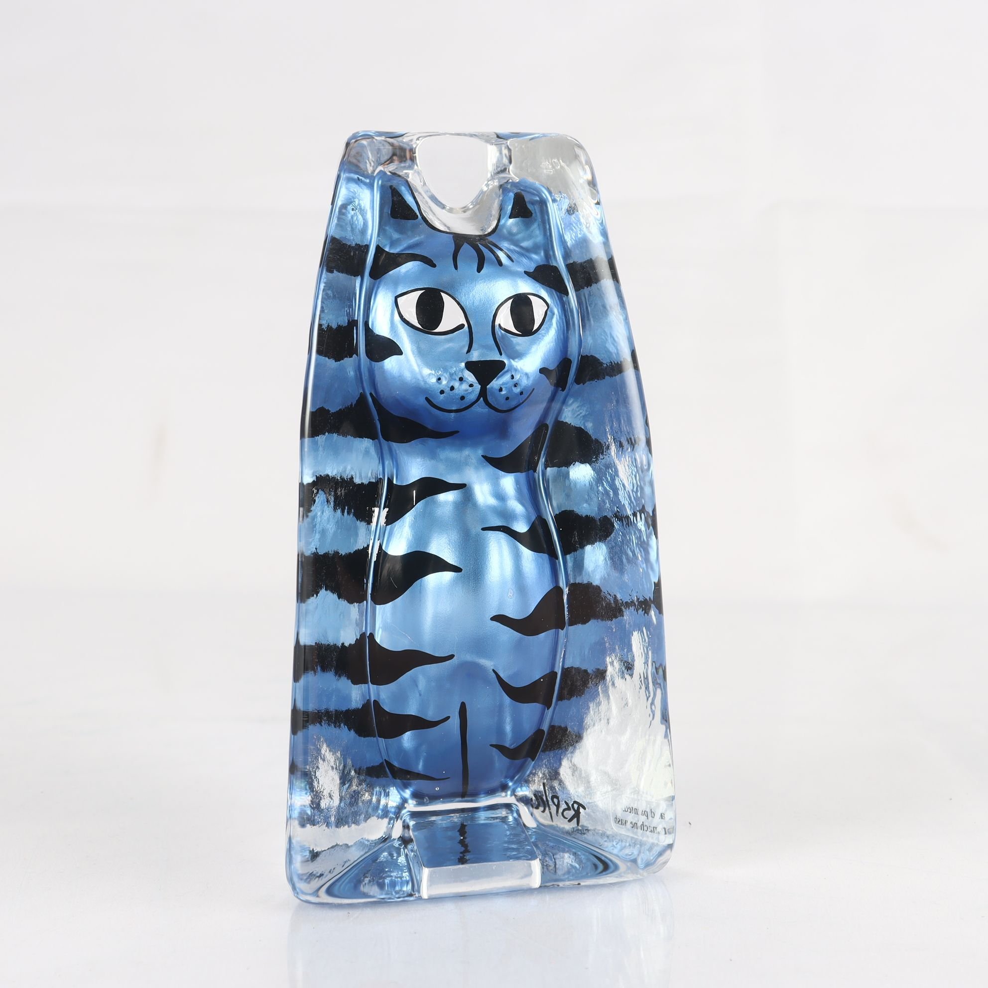 Skulptur, glas, katt, Renate Stock, Sea Glasbruk