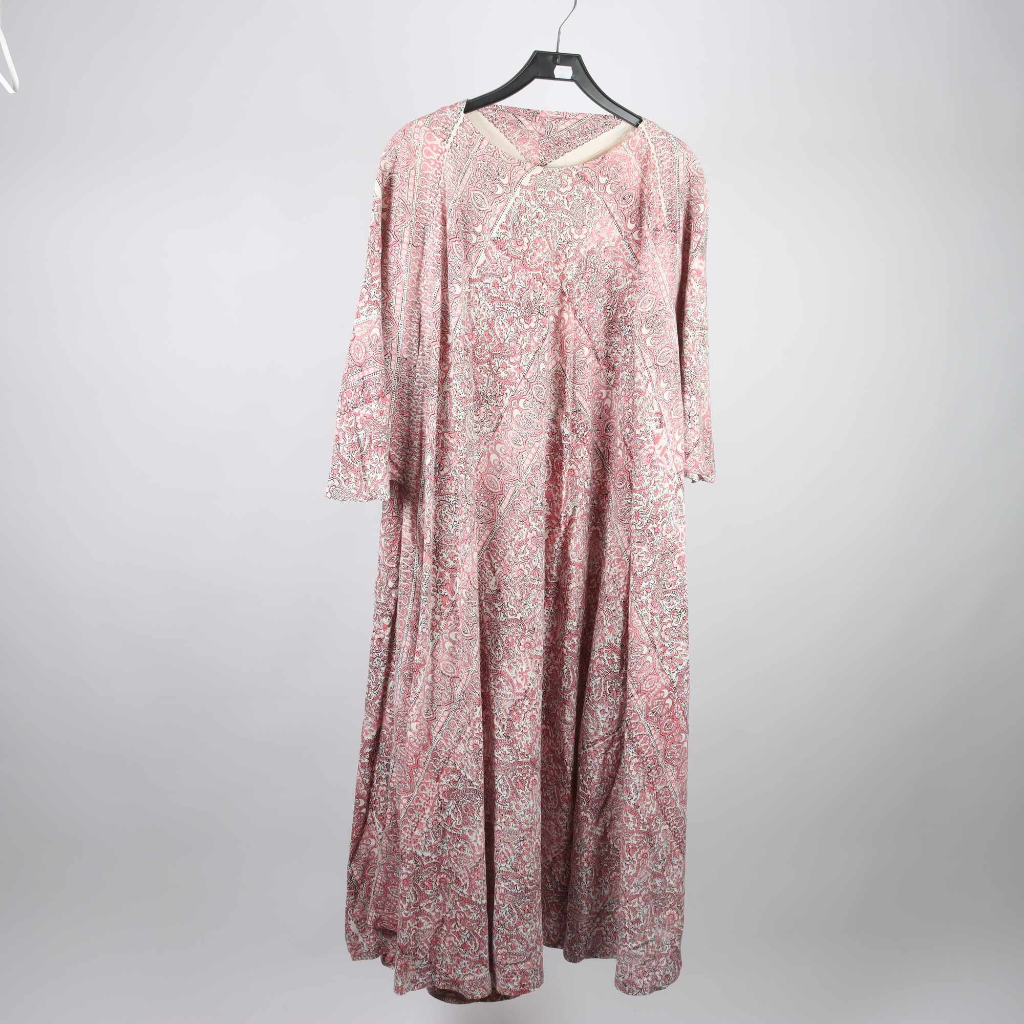 Klänning, Okänd, rosa, vit, stl. ca. L/XXL.