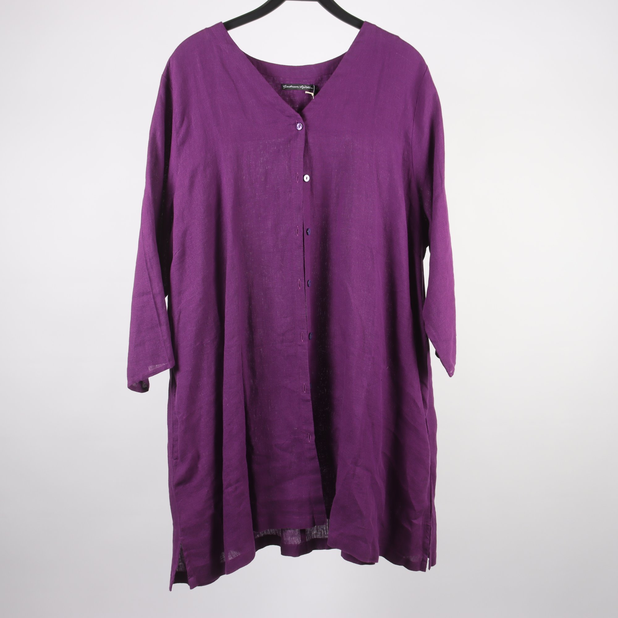 Klänning, Gudrun Södén, lila, 100% lin, stl. XXL.