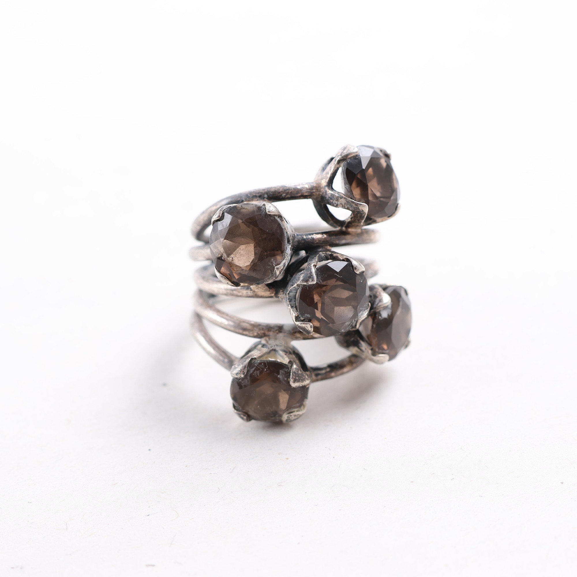 Ring, silver, glas, brv: 17,4 g