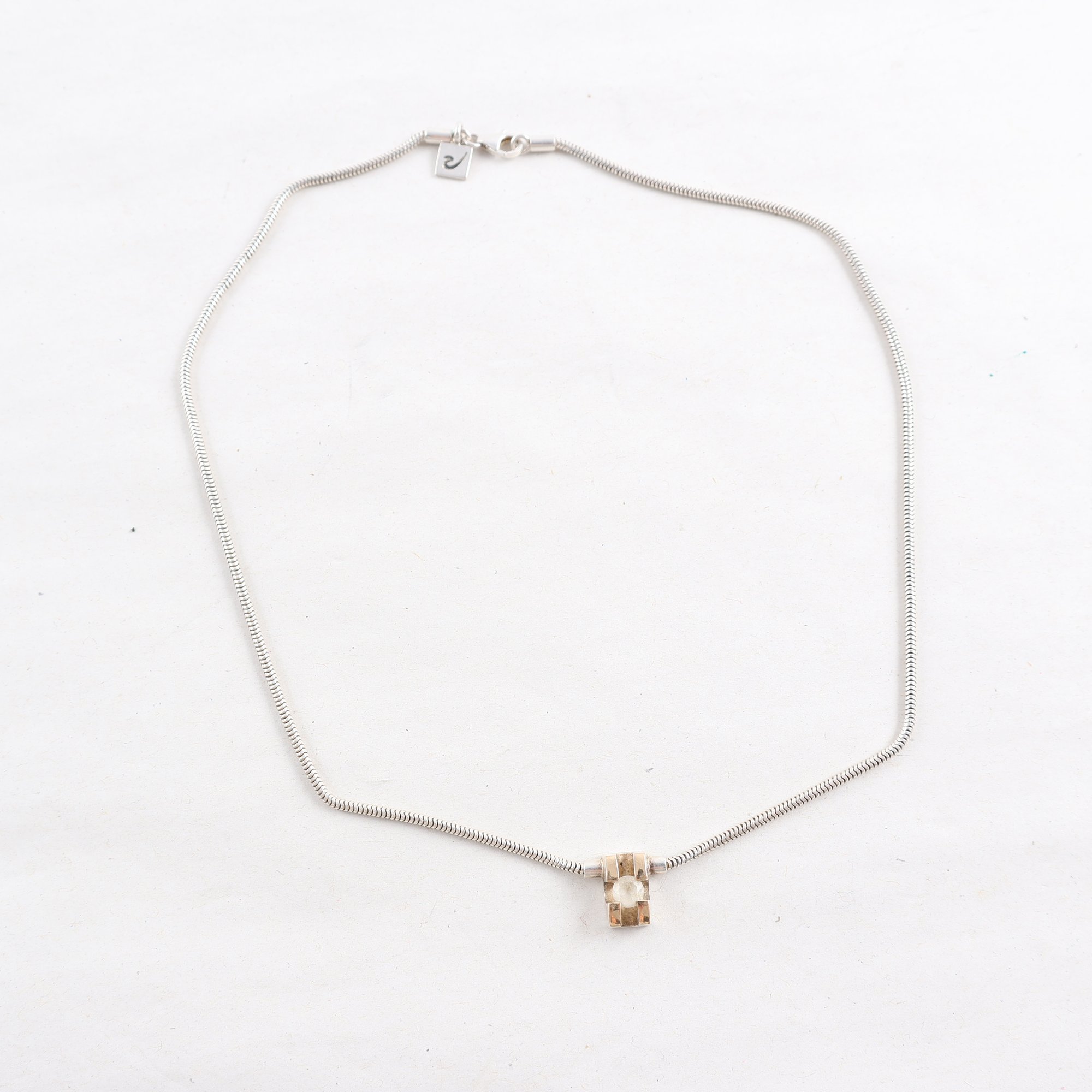 Halsband & hänge, Rauff, silver, sten, brv: 9,6 g