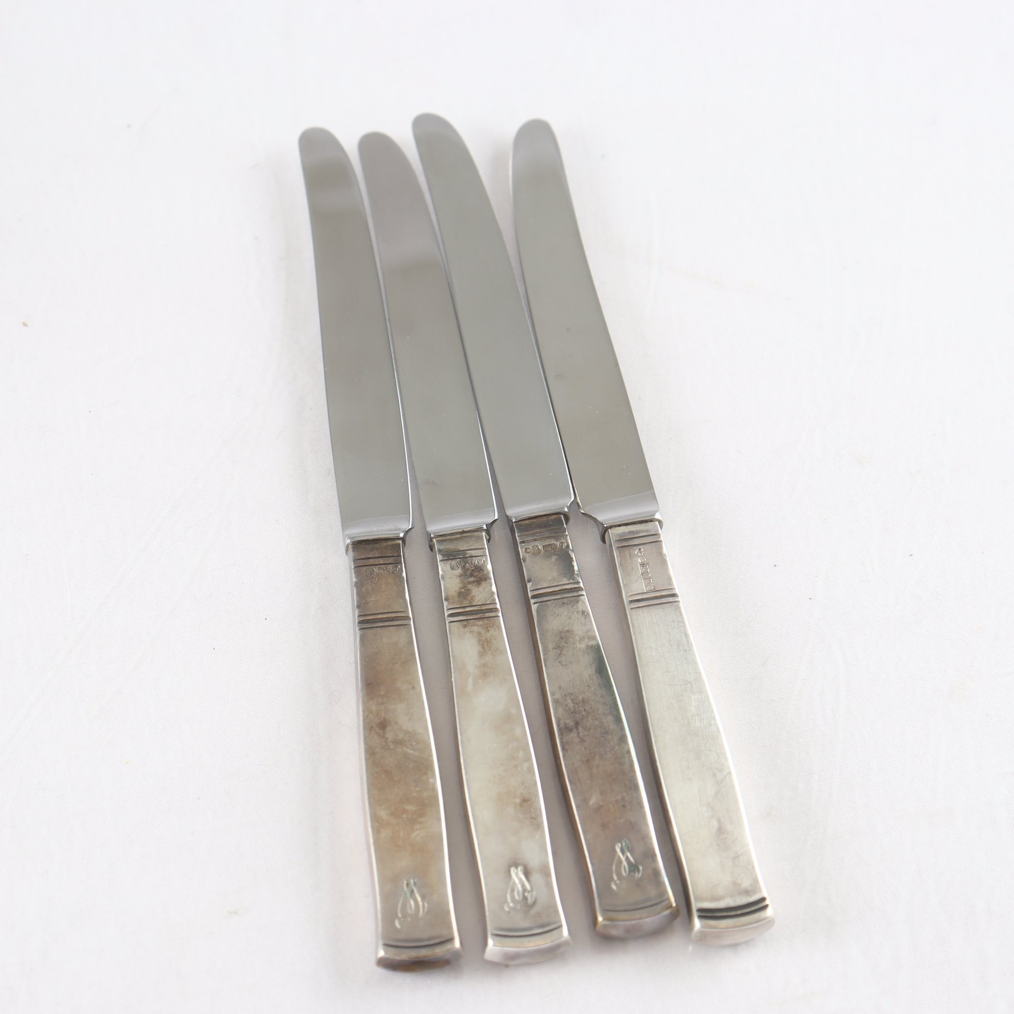 Fruktknivar, Silver 830, ”Rosenholm”, Jacob Ängman, 1970-tal, 4 st