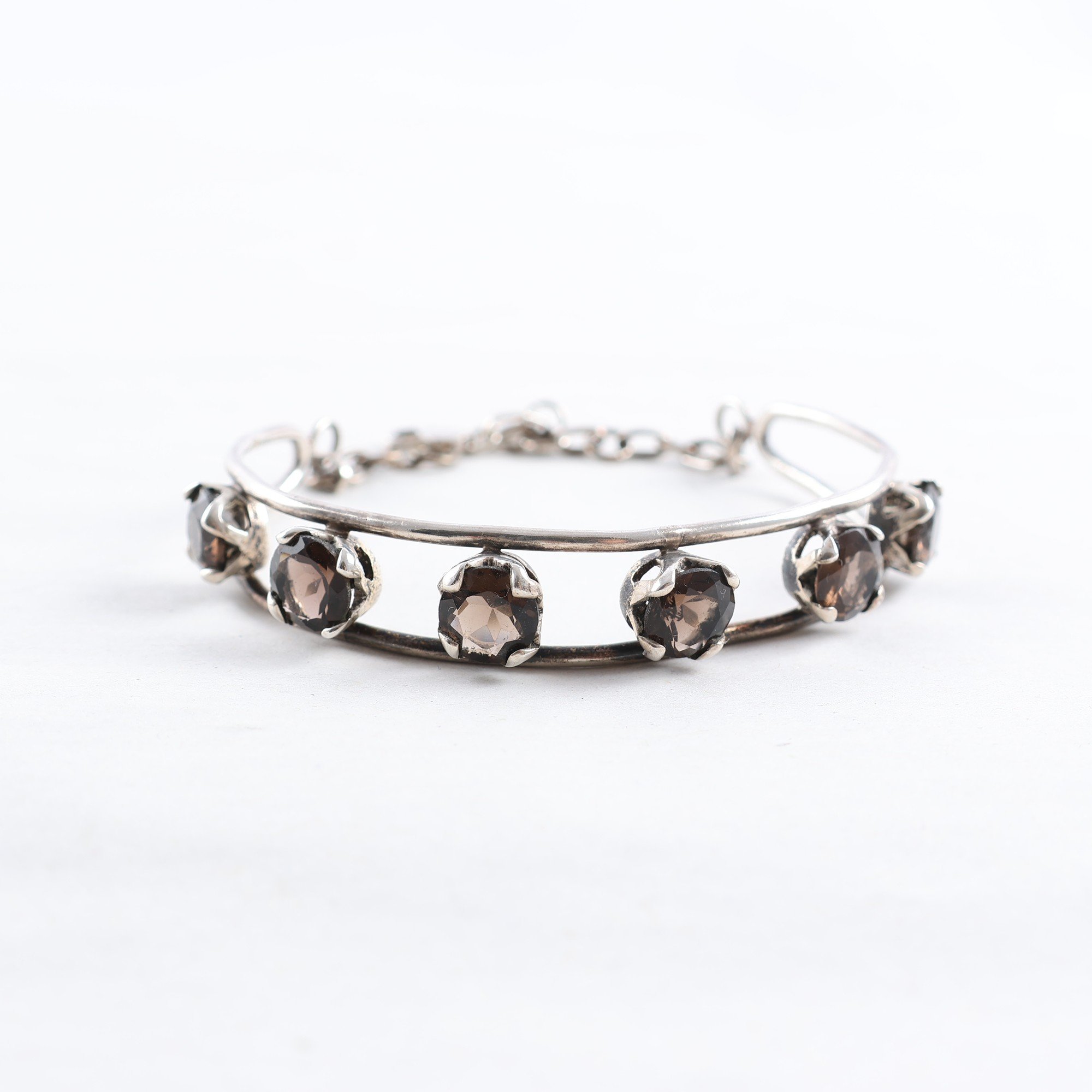 Armband, silver 925, rökkvarts, brv: 22,6 g