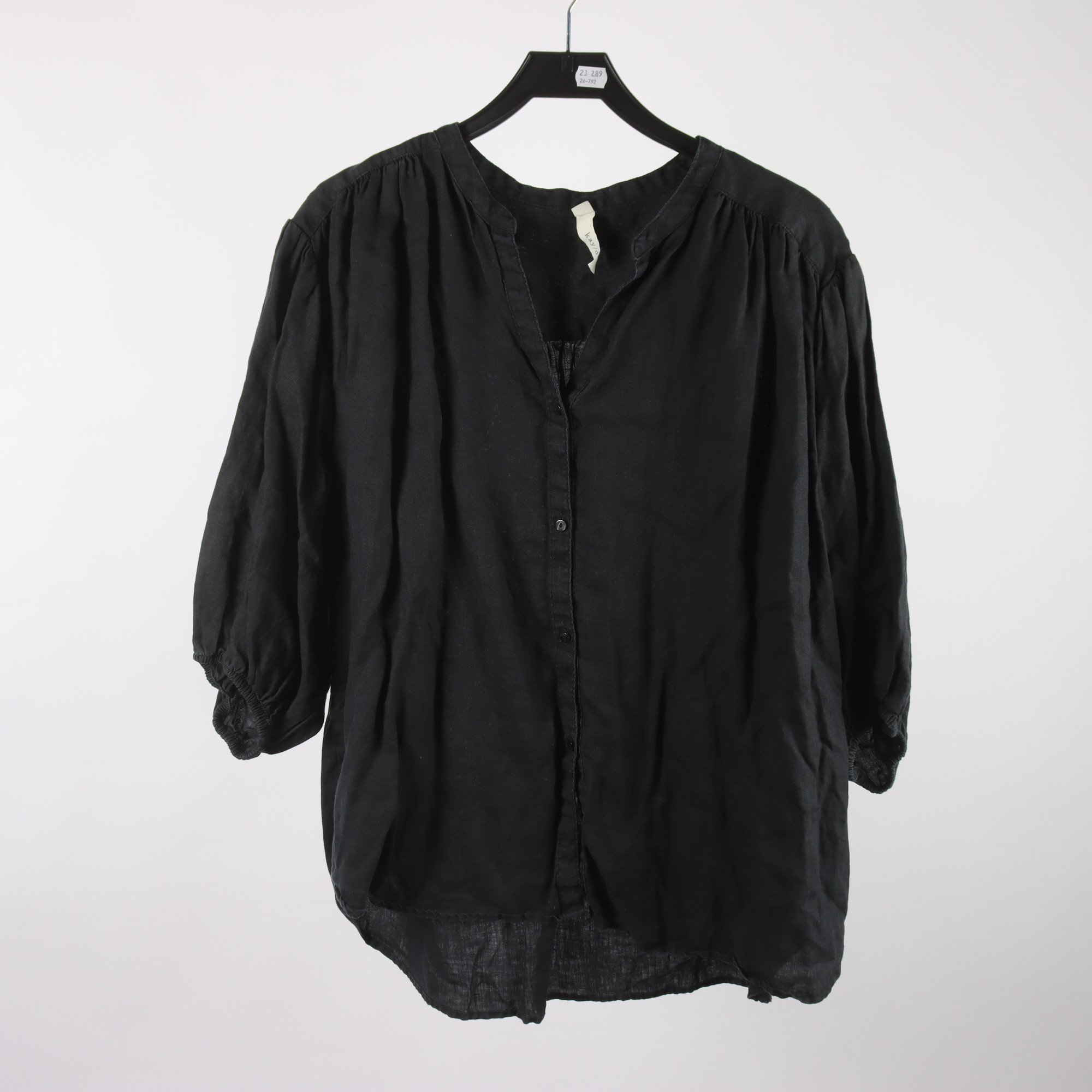 Blus, kay/day, 100% lin, stl. L